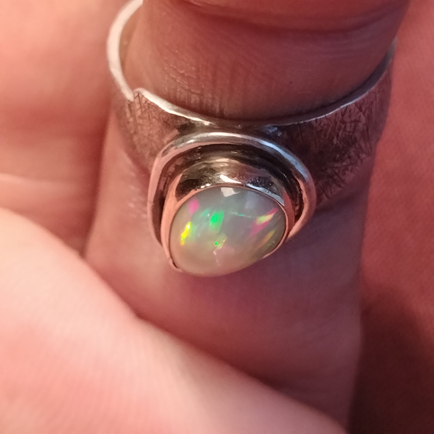 Sterling Silver and 14k Gold Opal ring