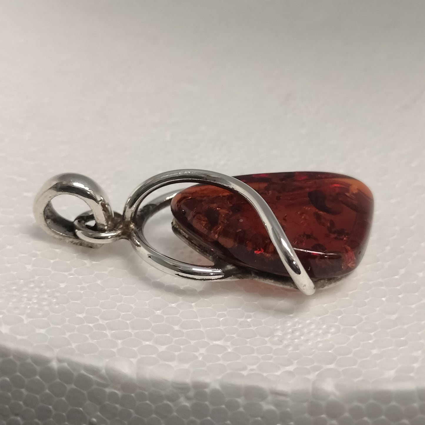 Sterling Silver Amber Pendant