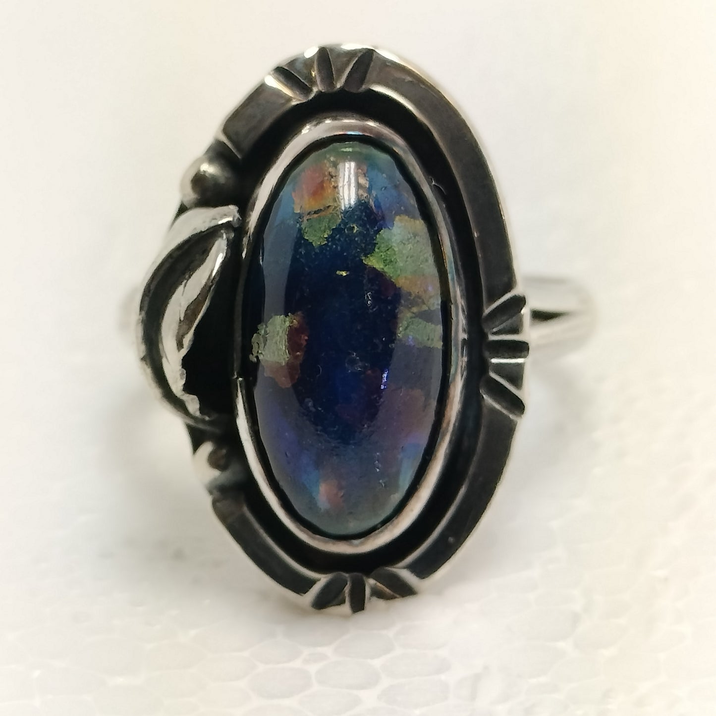 Sterling Silver Black Opal Ring