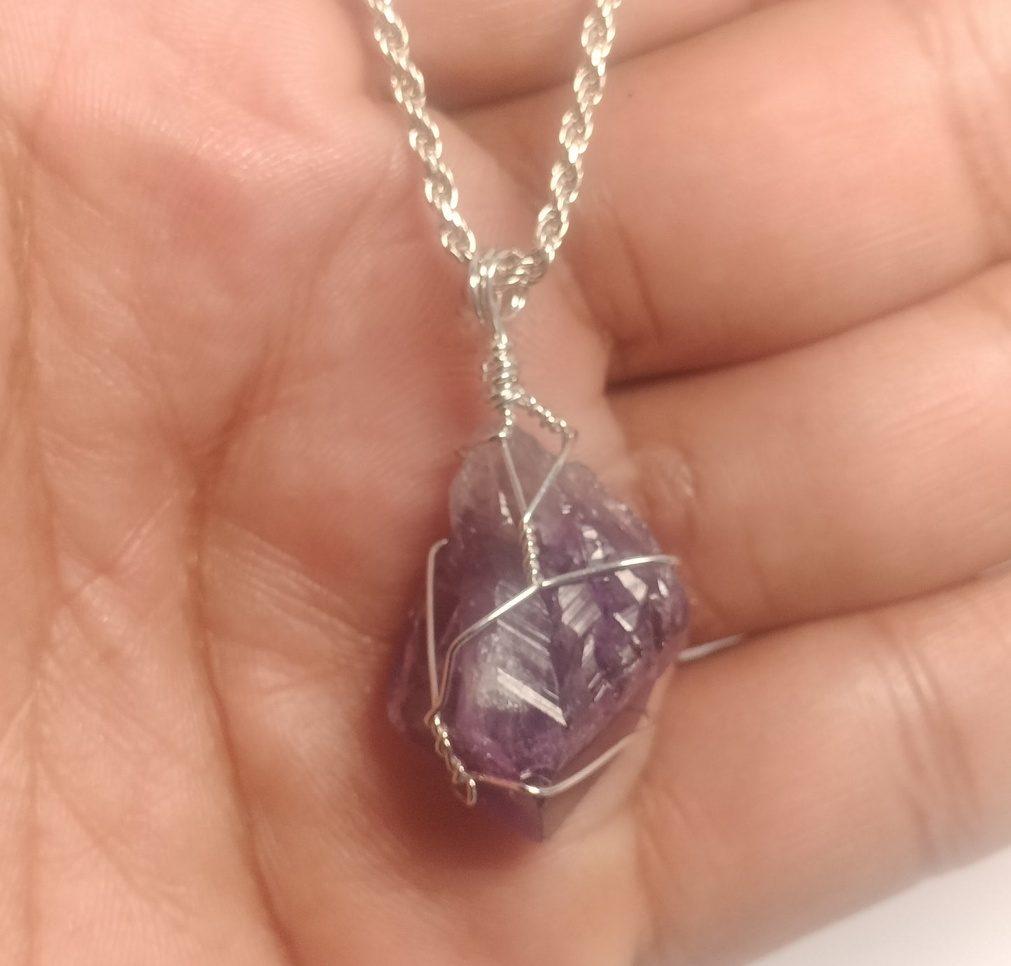 Sterling Silver Amethyst Pendant and Chain