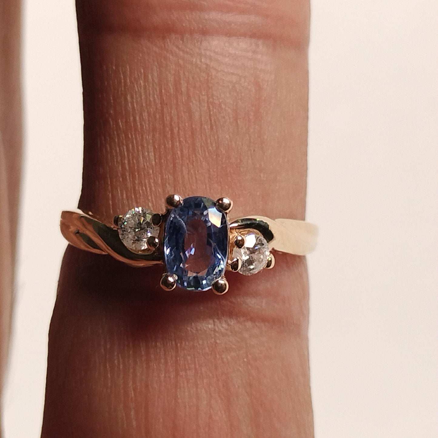 10K Gold Sapphire and Diamond Ring
