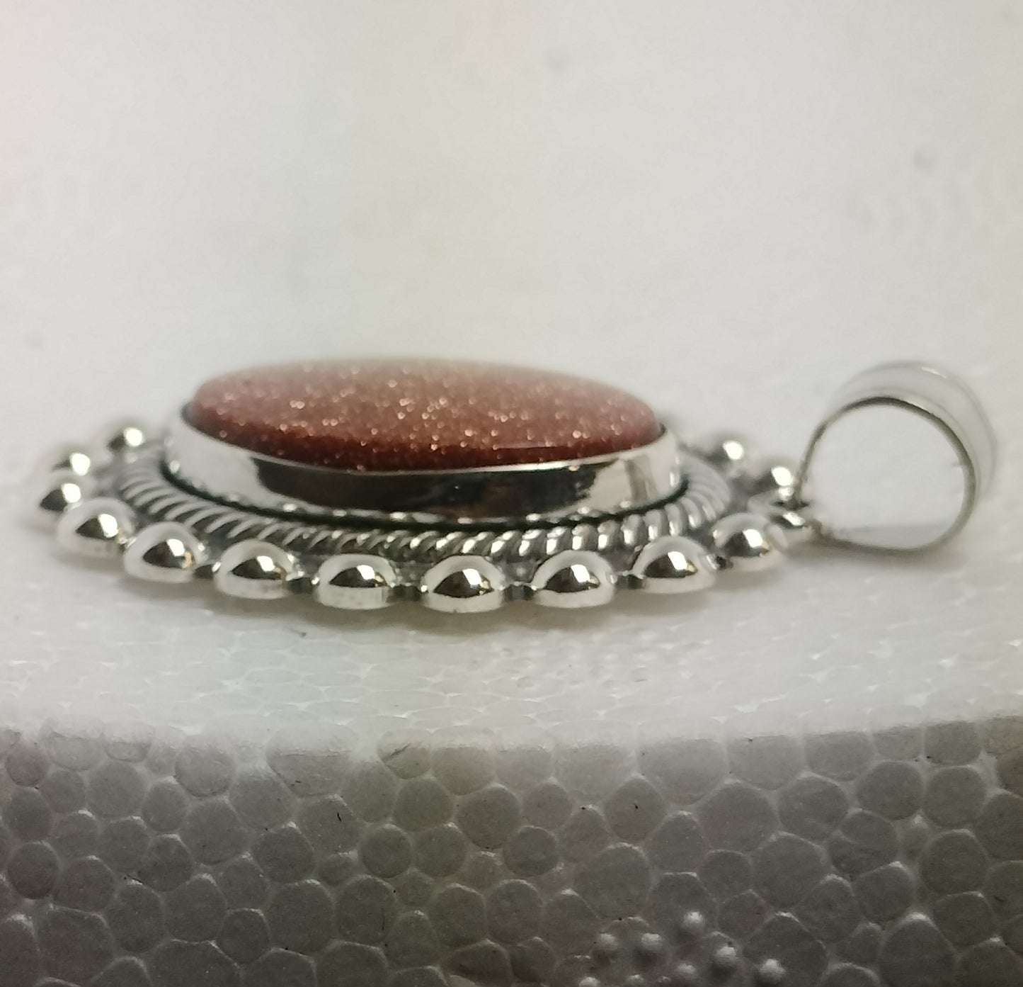 Sterling Silver Goldstone Pendant