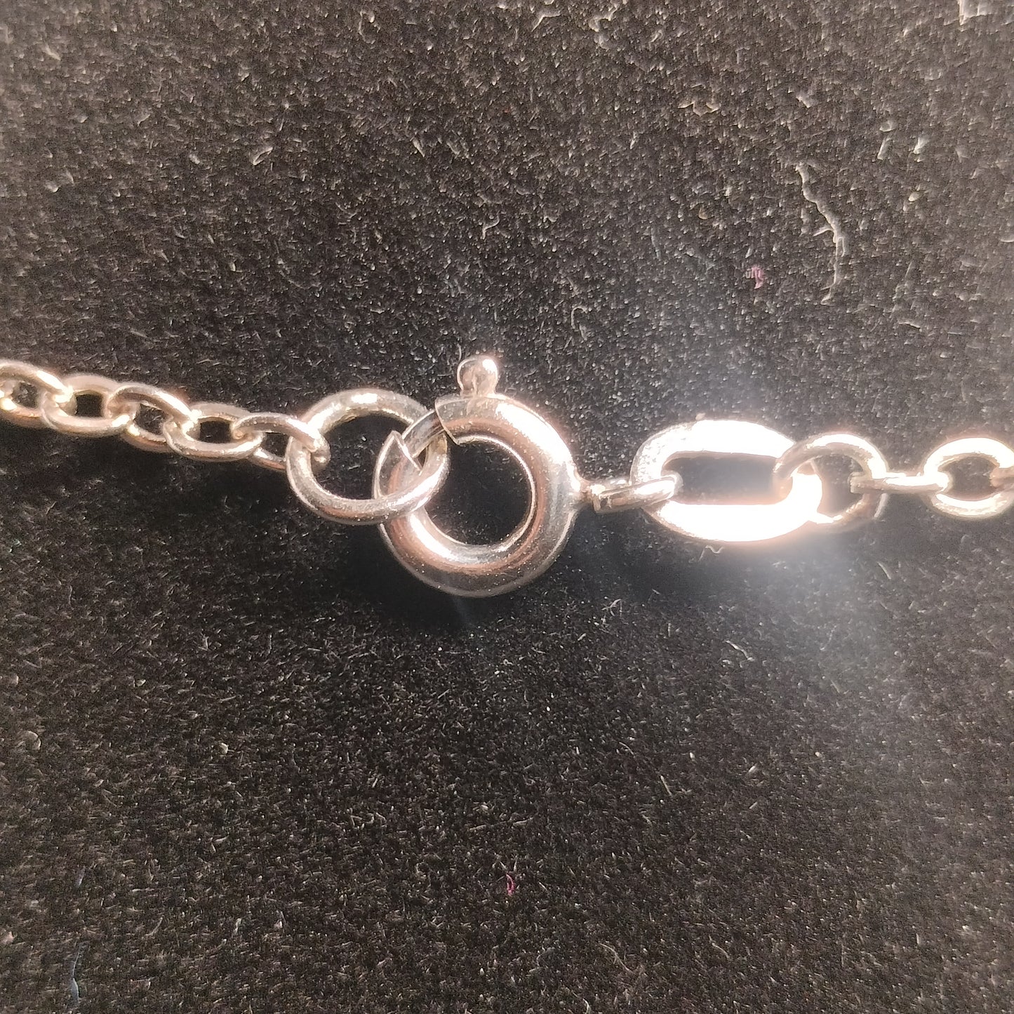 Sterling silver Onyx and Jade Pendant and Chain
