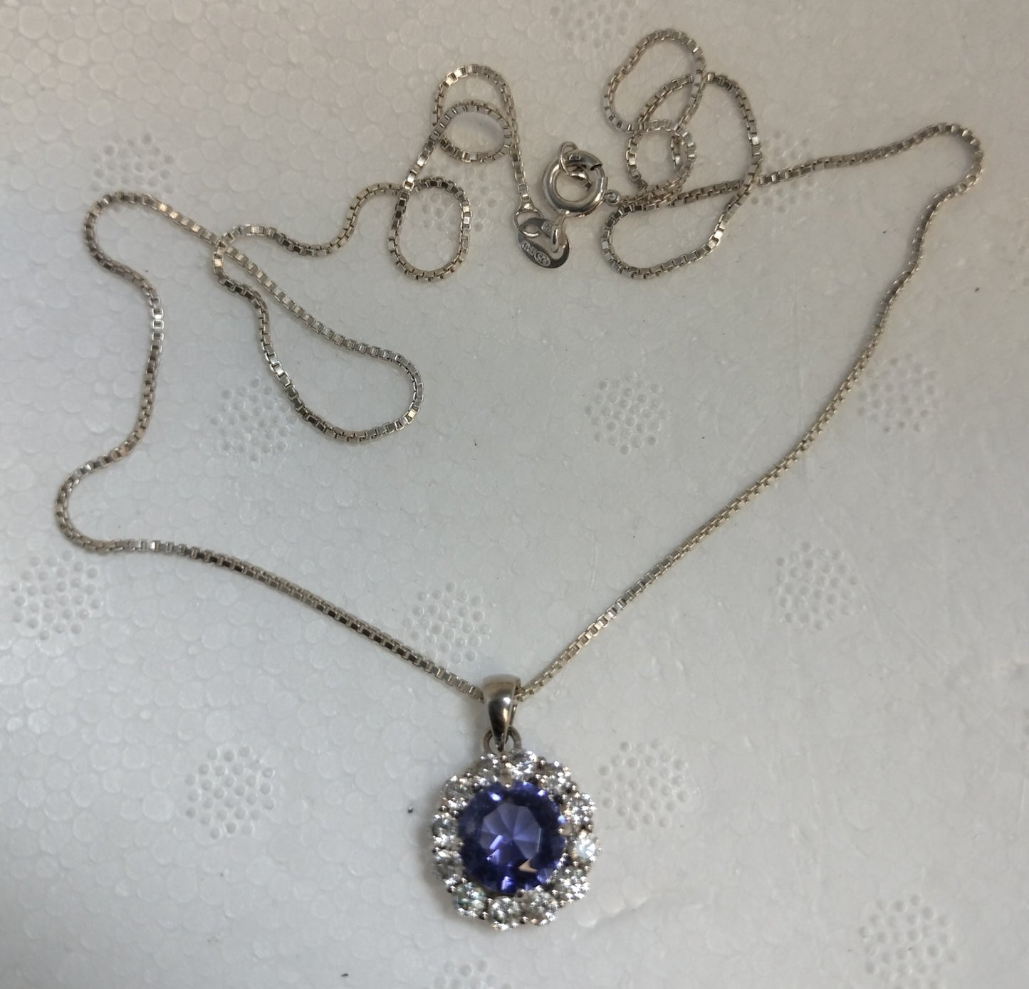 Sterling Silver Cubic Zirconia Pendant and Chain