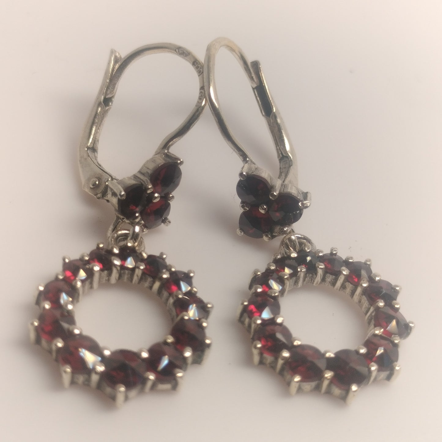 Sterling Silver Garnet Earrings