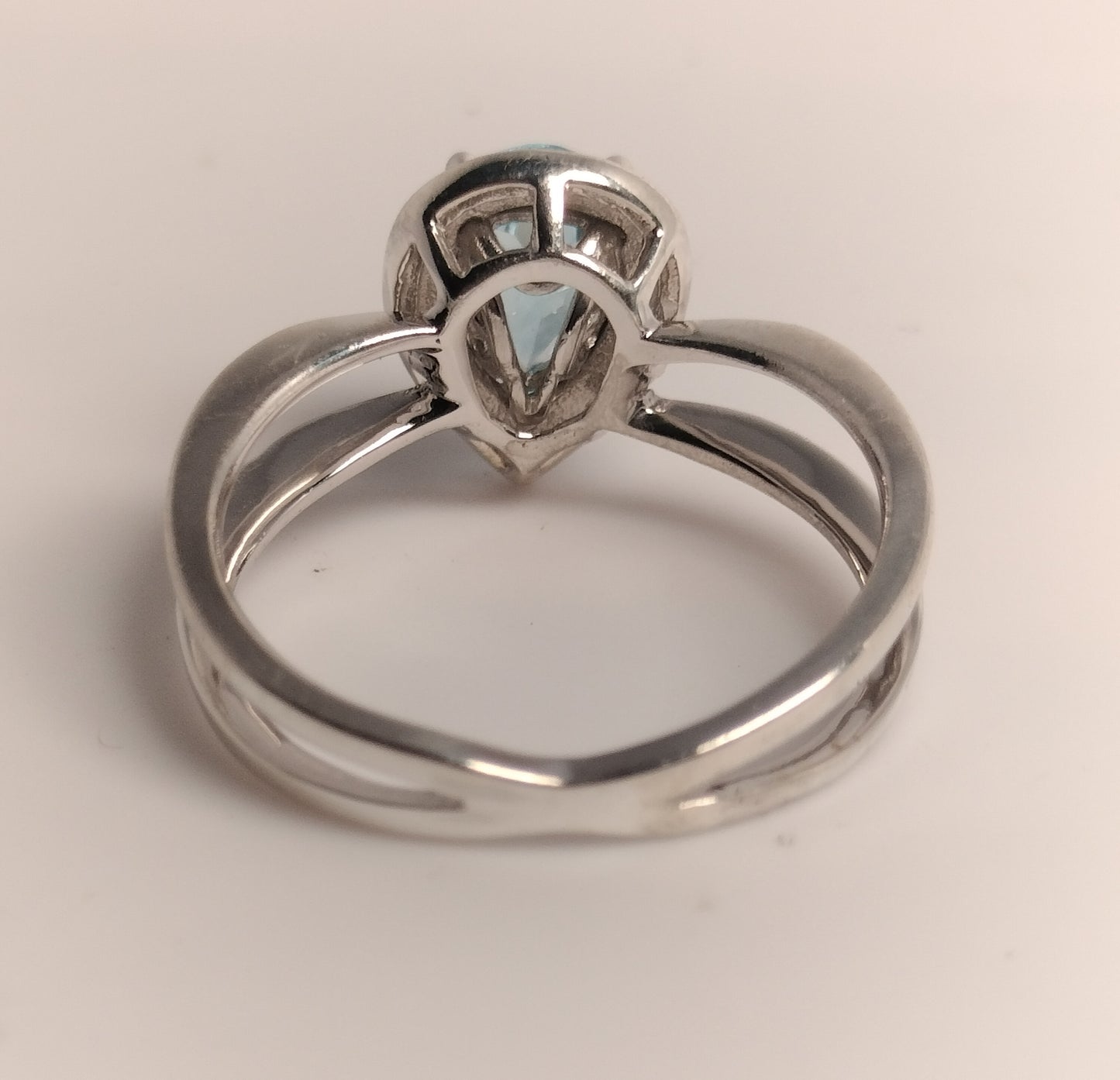 Sterling Silver Blue Topaz and Diamond Ring