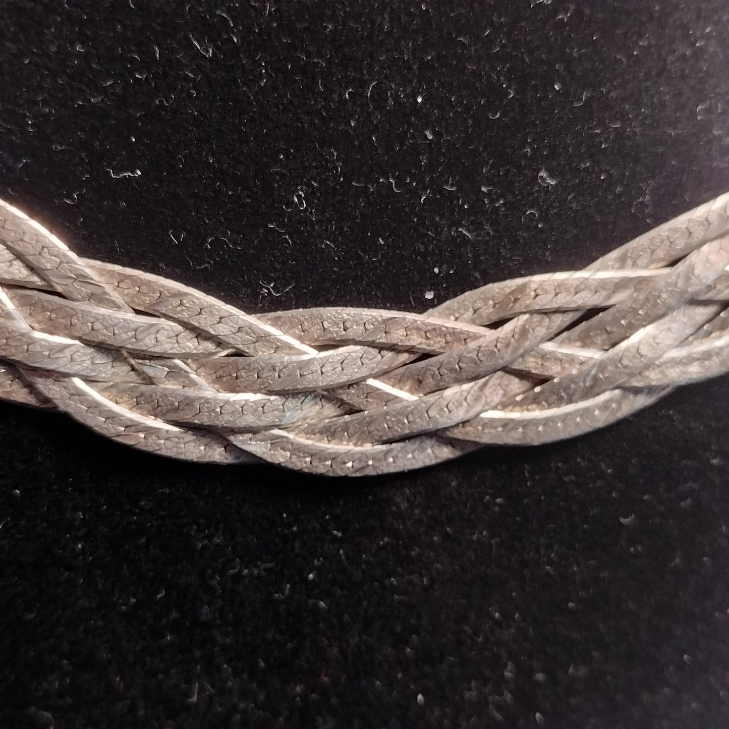 Sterling Silver Braided Herringbone Necklace