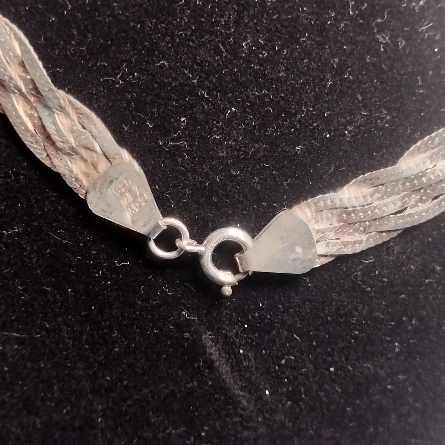 Sterling Silver Braided Herringbone Necklace