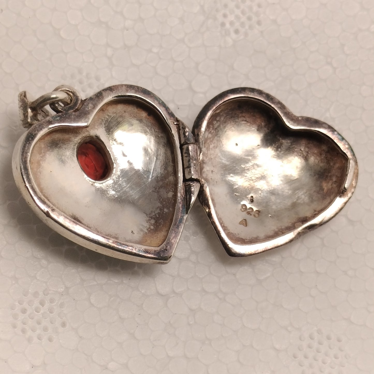 Sterling Silver Marcasite and Garnet Locket