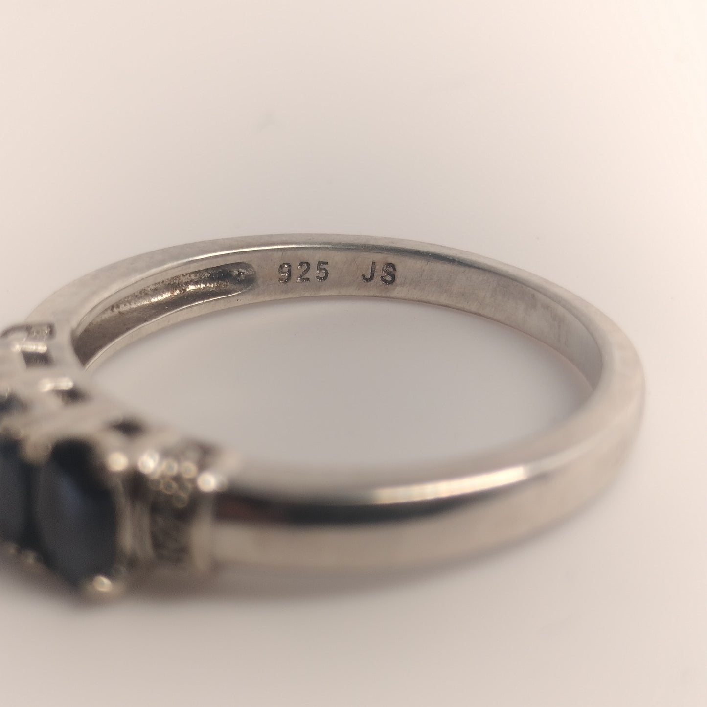Sterling Silver Sapphire Diamond Ring