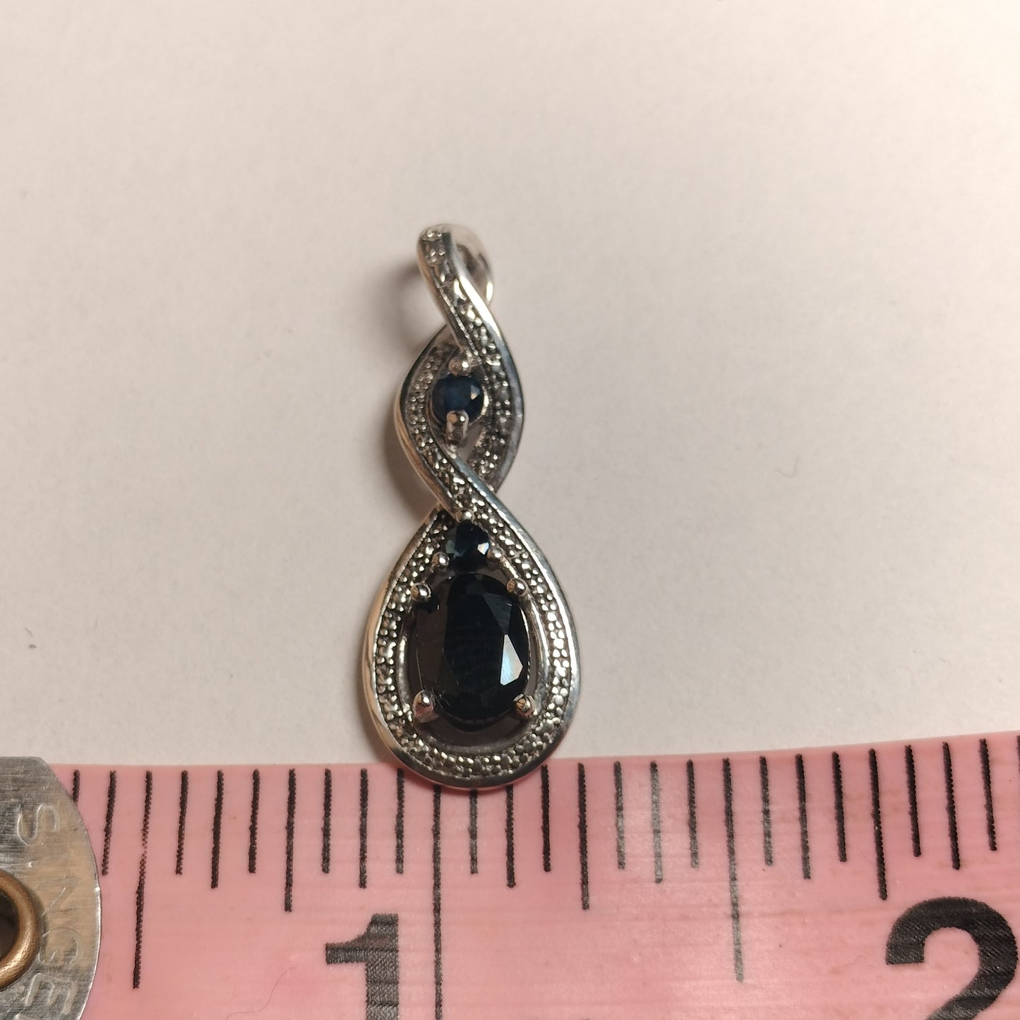 Sterling Silver Blue Sapphire Pendant