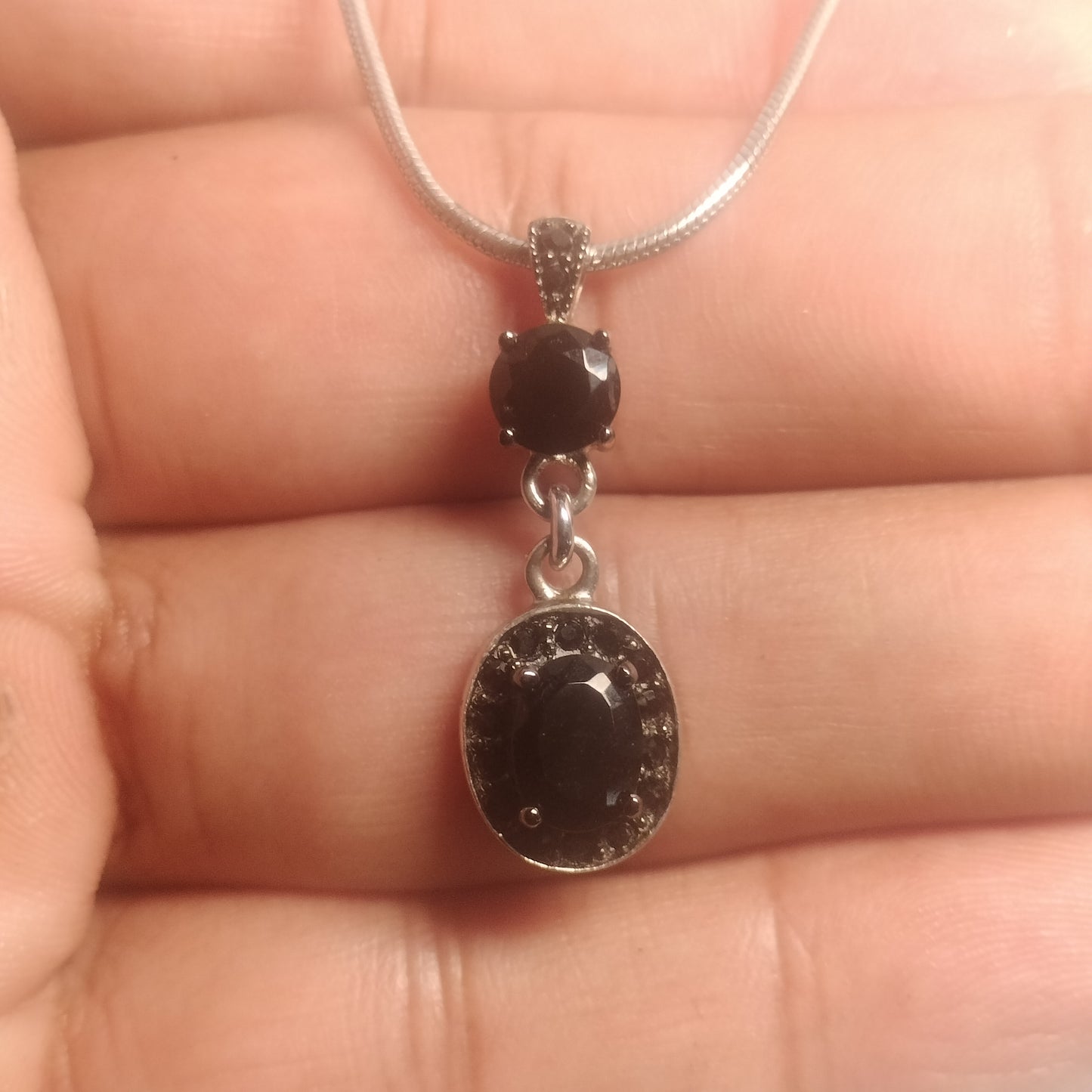 Sterling Silver Cubic Zirconia Pendant and Chain