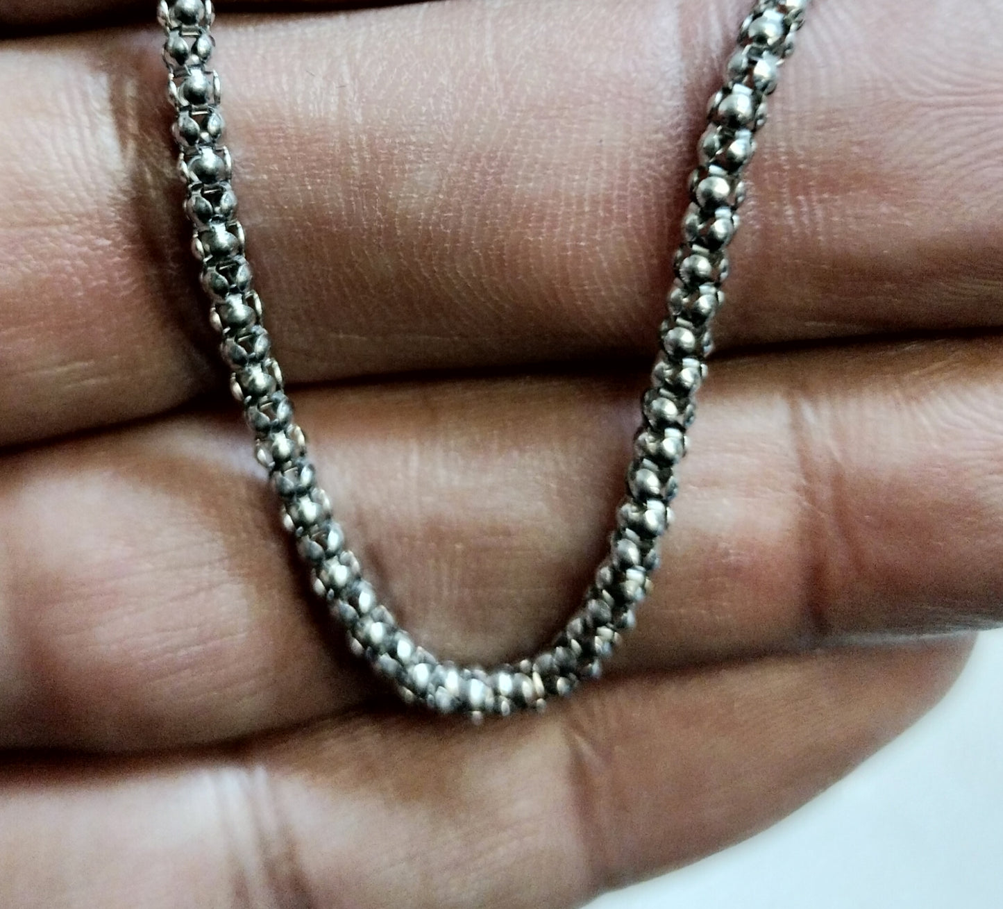 Sterling Silver Popcorn Chain