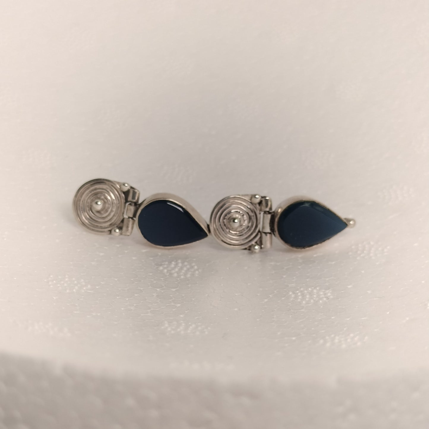 Sterling Silver Blue Agate Earrings