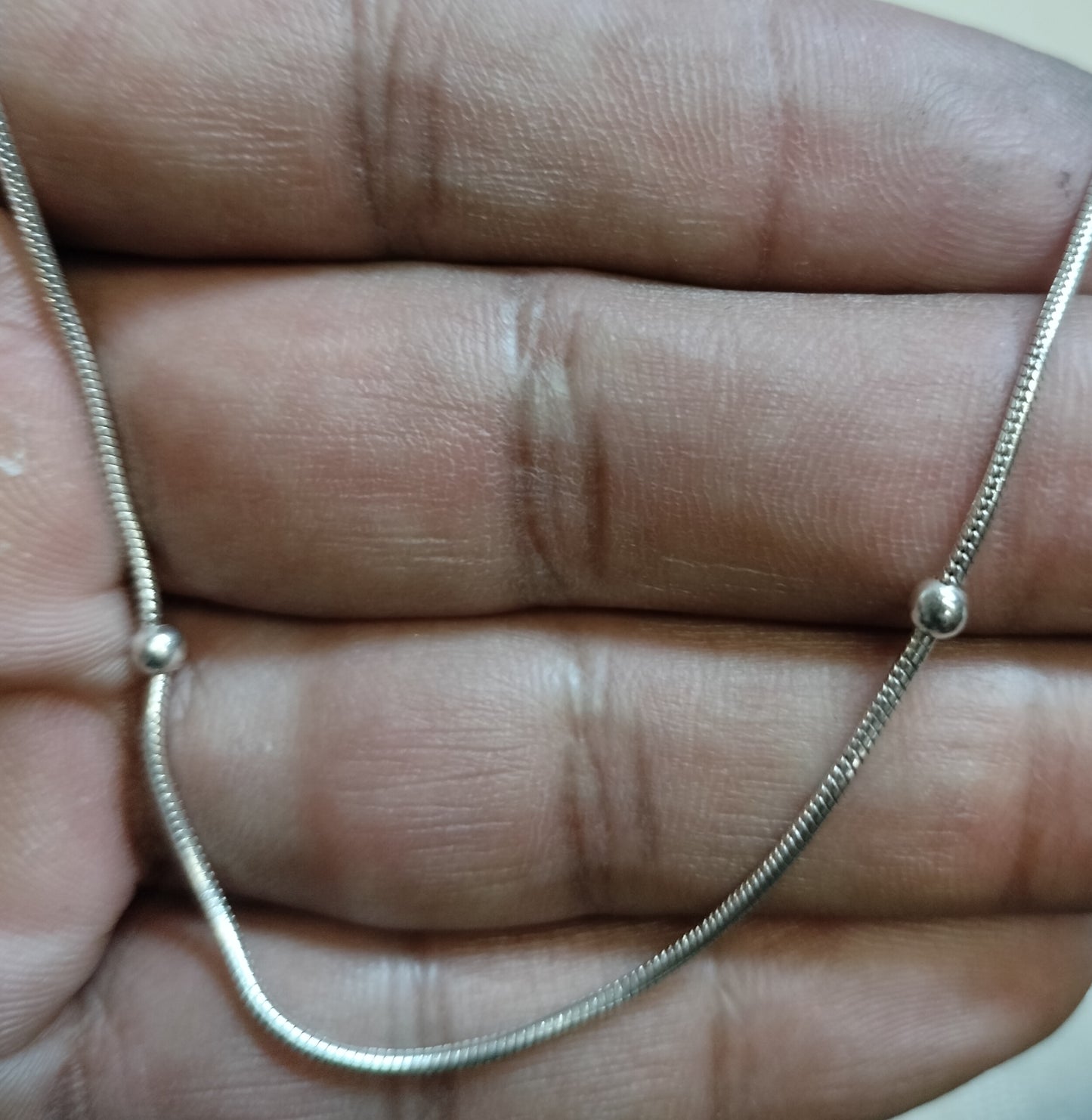 Sterling Silver Snake Chain with Beads