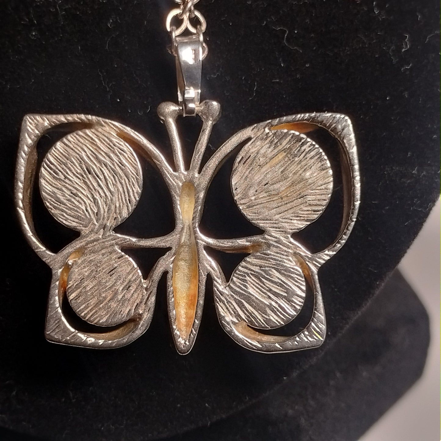 Sterling silver Onyx and Jade Pendant and Chain