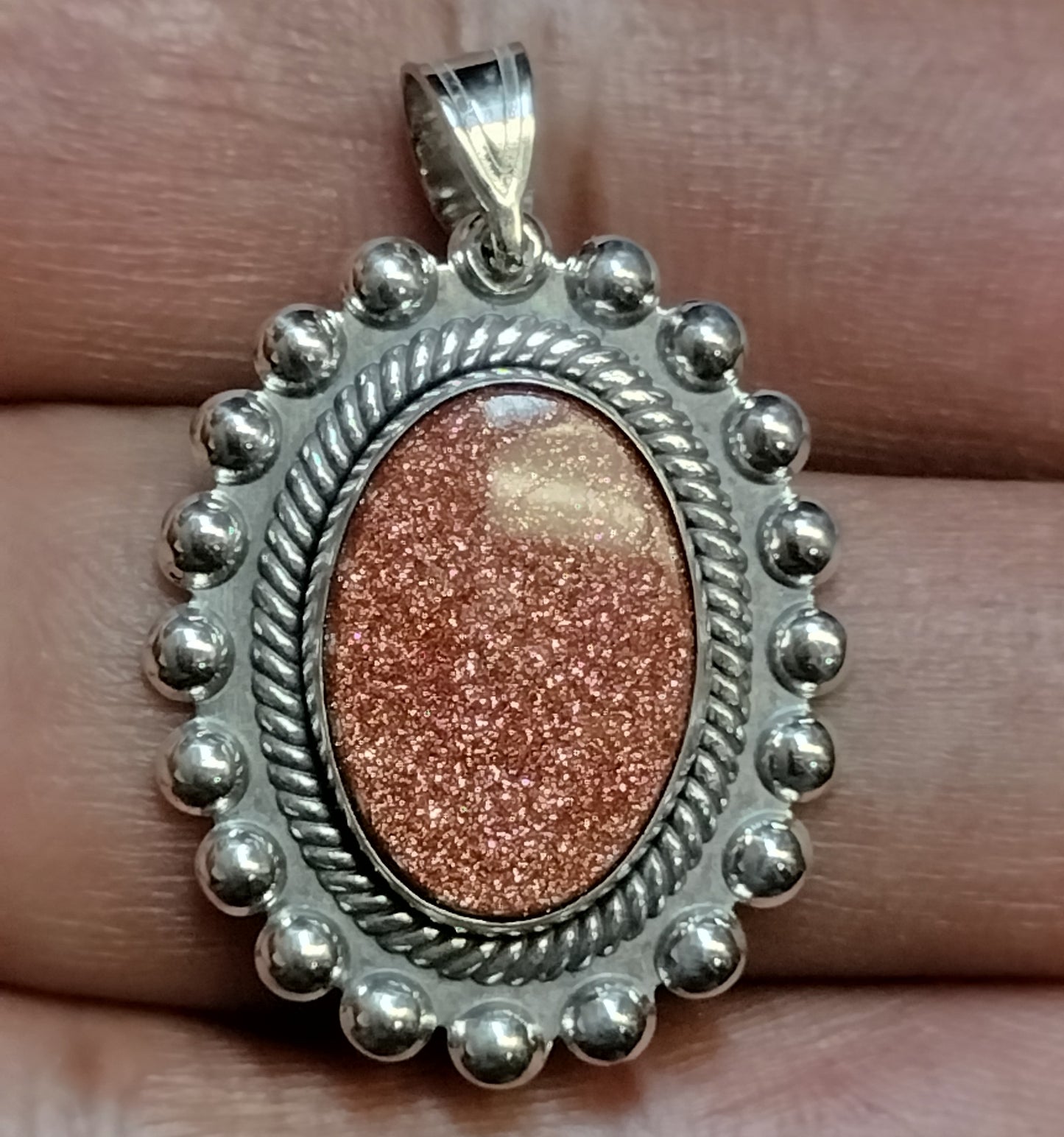 Sterling Silver Goldstone Pendant