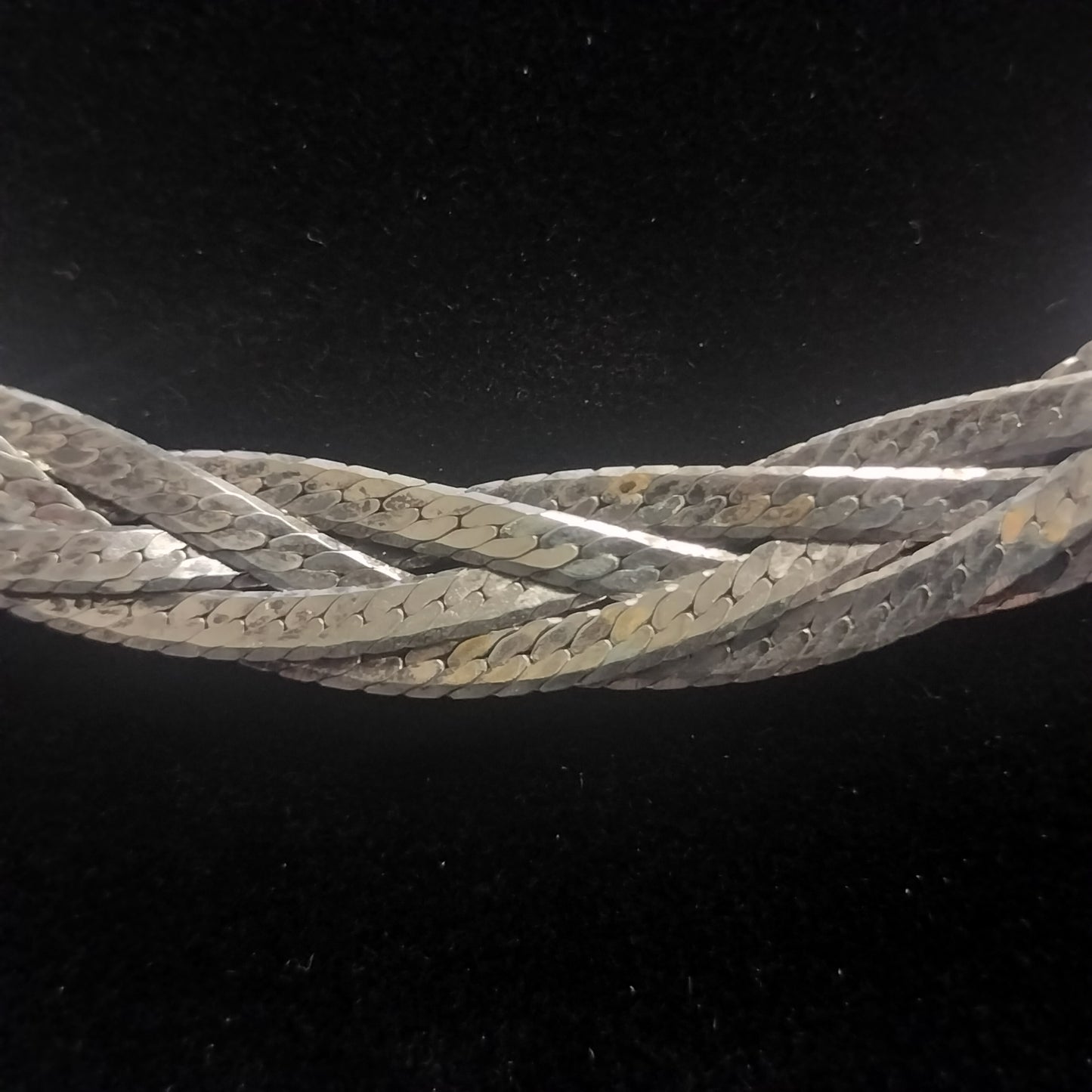 Sterling Silver Braided Herringbone Necklace