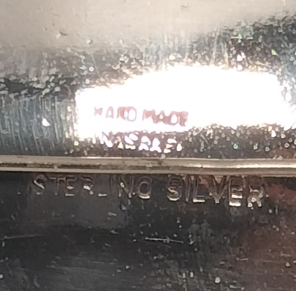 Sterling Silver and Coral Pin