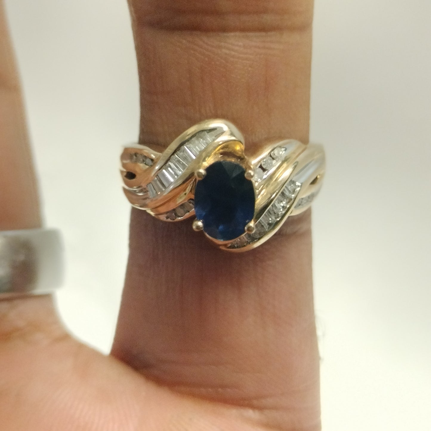 10k Gold Sapphire and Diamond Ring