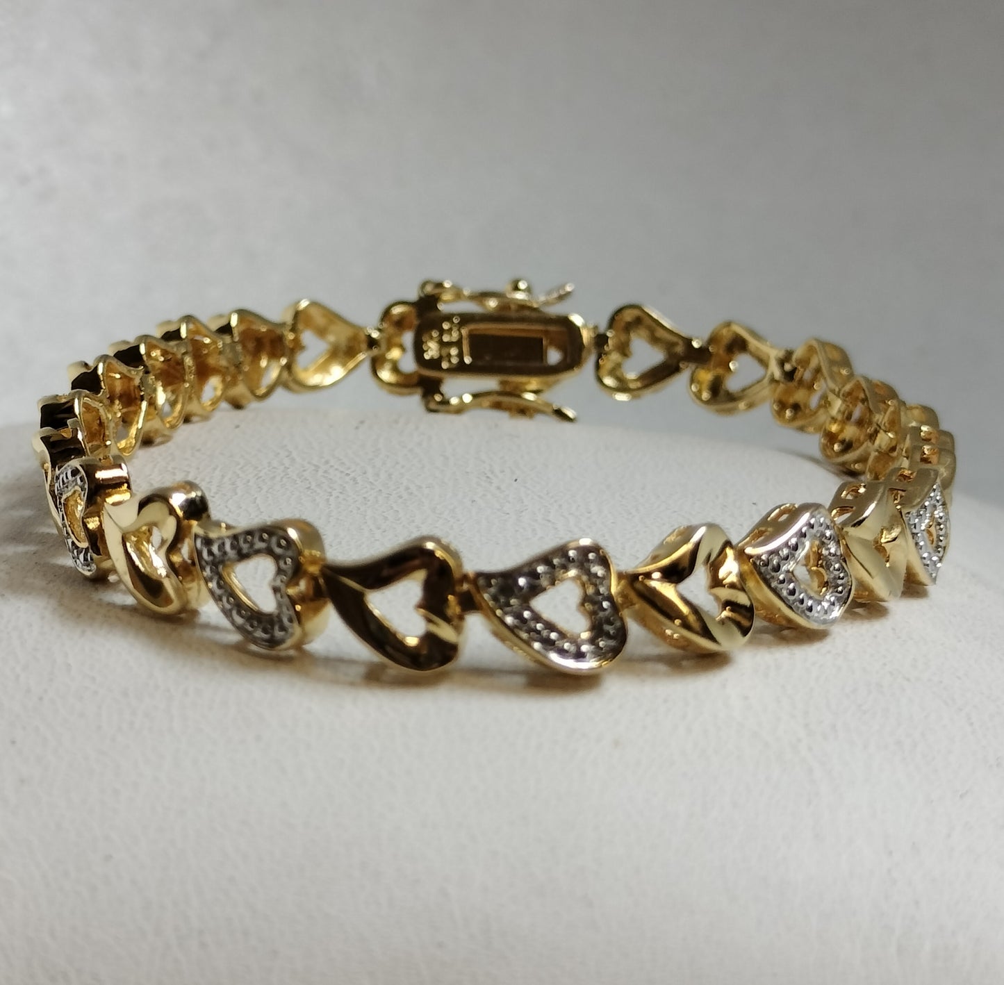 Sterling Silver Gold Plated Diamond Tennis Bracelet