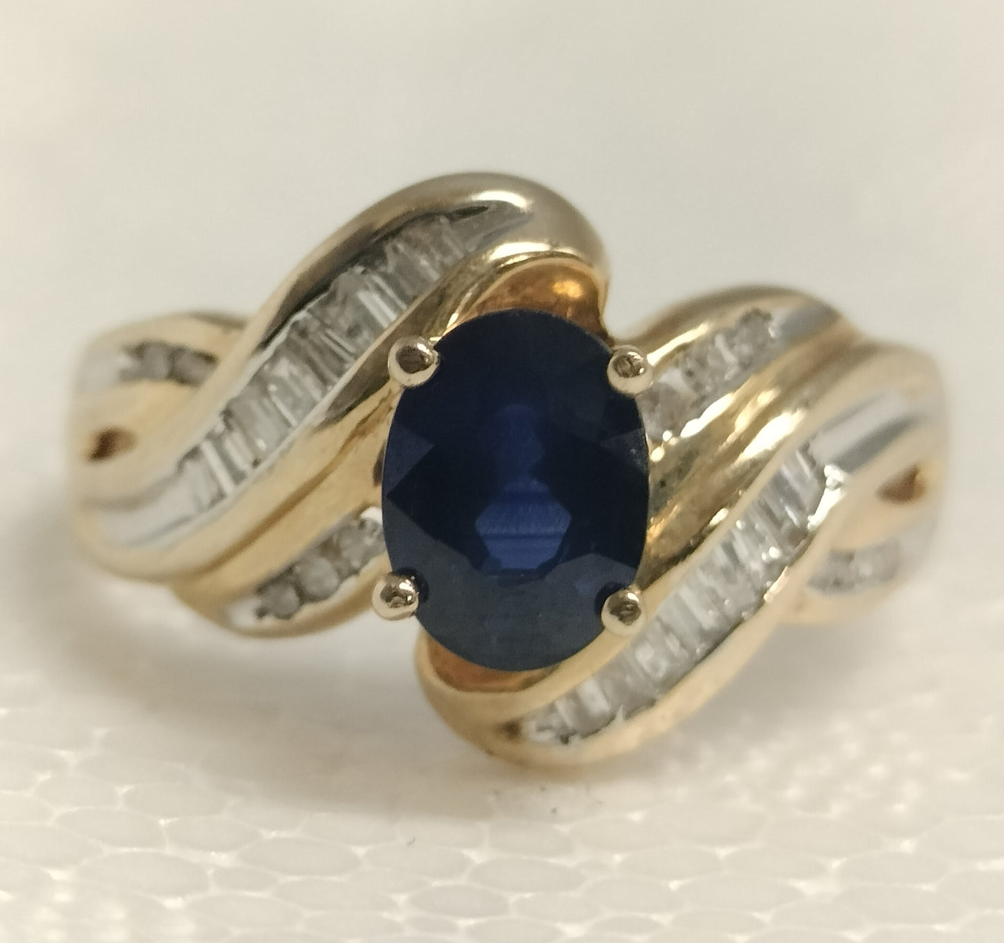 10k Gold Sapphire and Diamond Ring