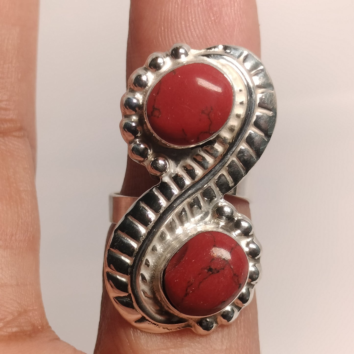 Sterling Silver Red Turquoise Ring