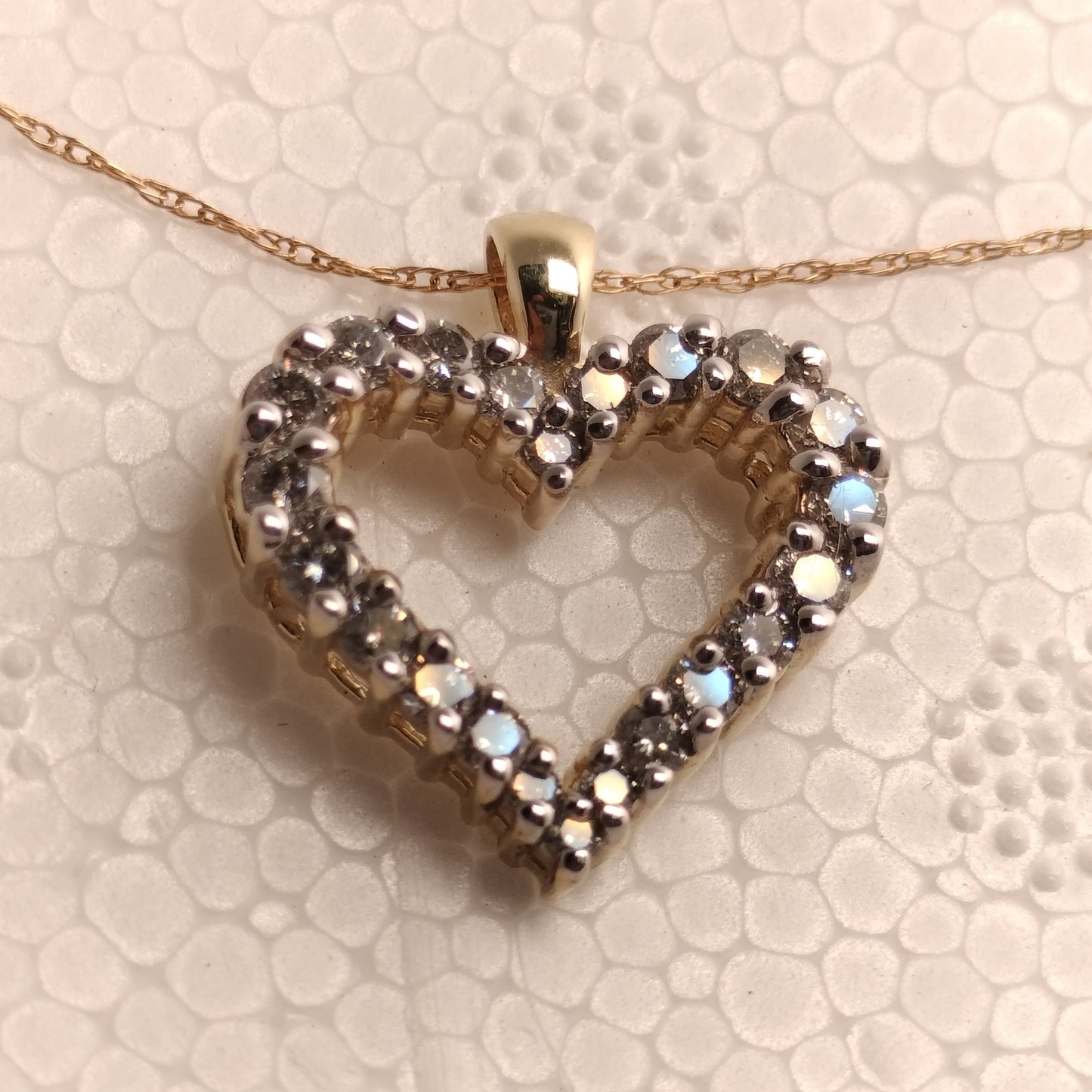 10K Gold Diamond Pendant and Chain