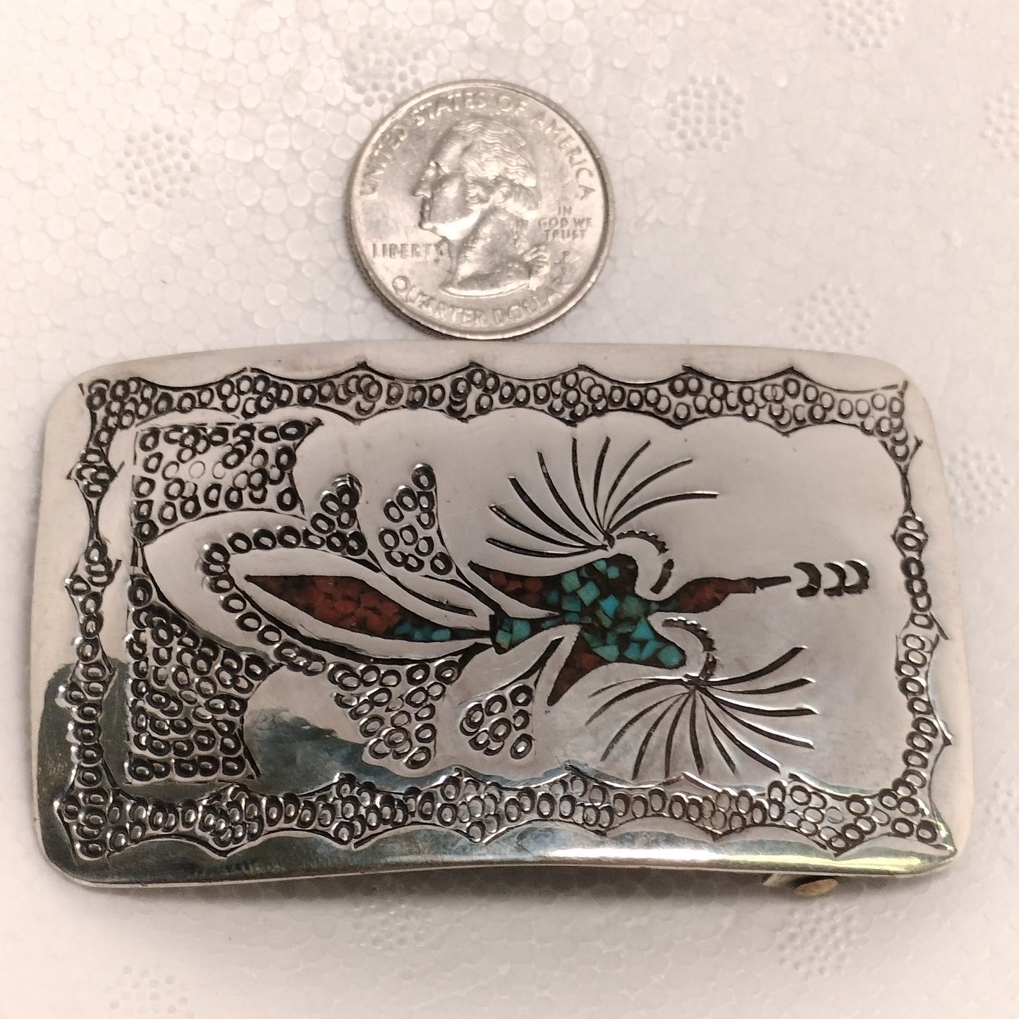 Sterling Silver Turquoise Belt Buckle