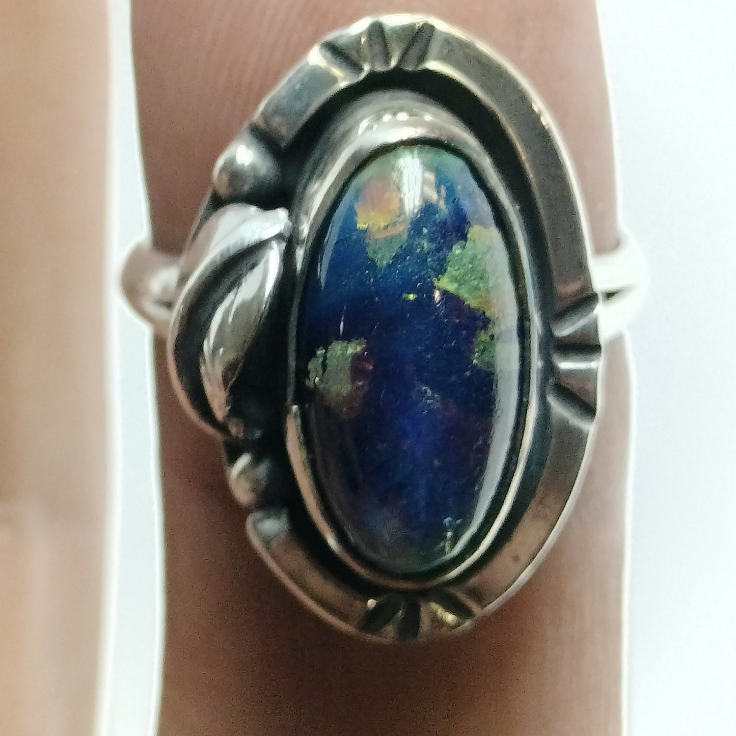 Sterling Silver Black Opal Ring
