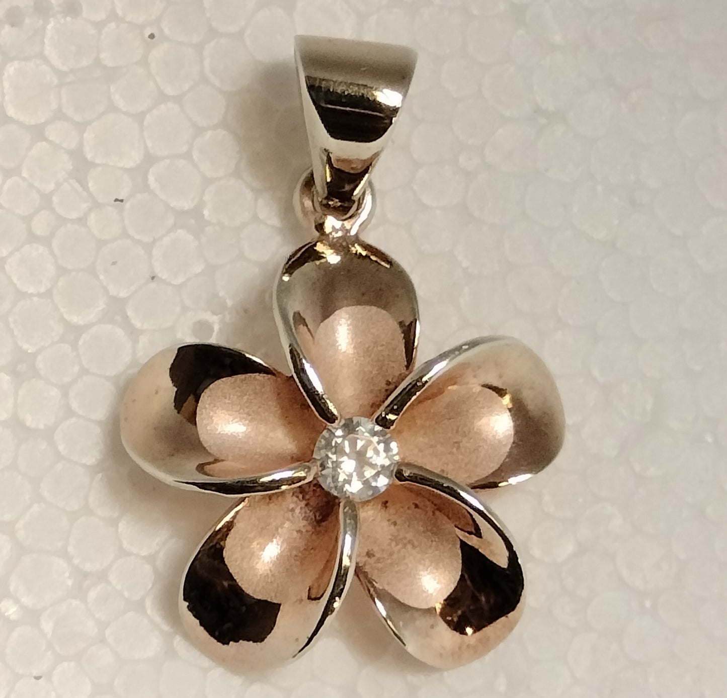 Sterling Silver Rose Gold Plated Cubic Zirconia Pendant
