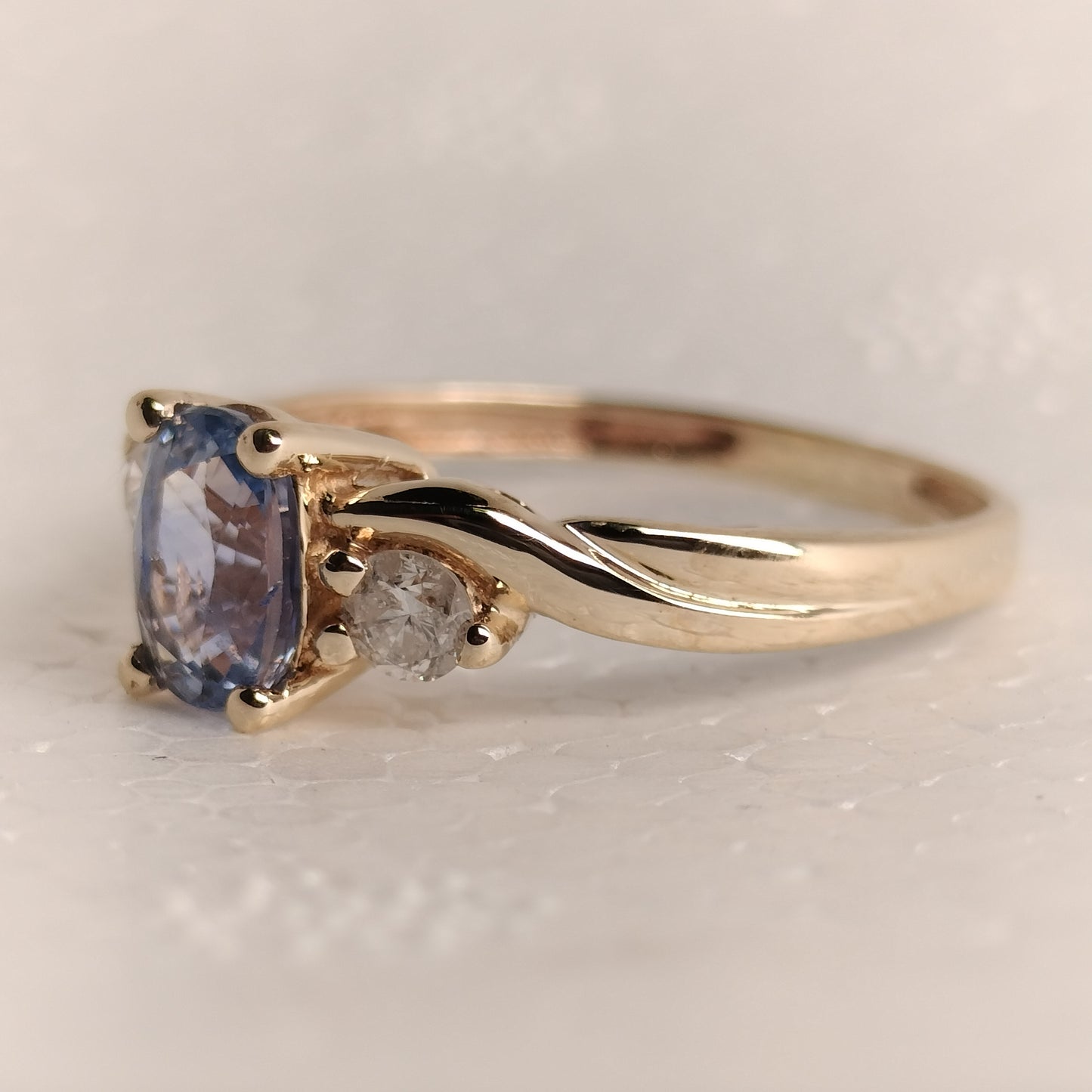 10K Gold Sapphire and Diamond Ring