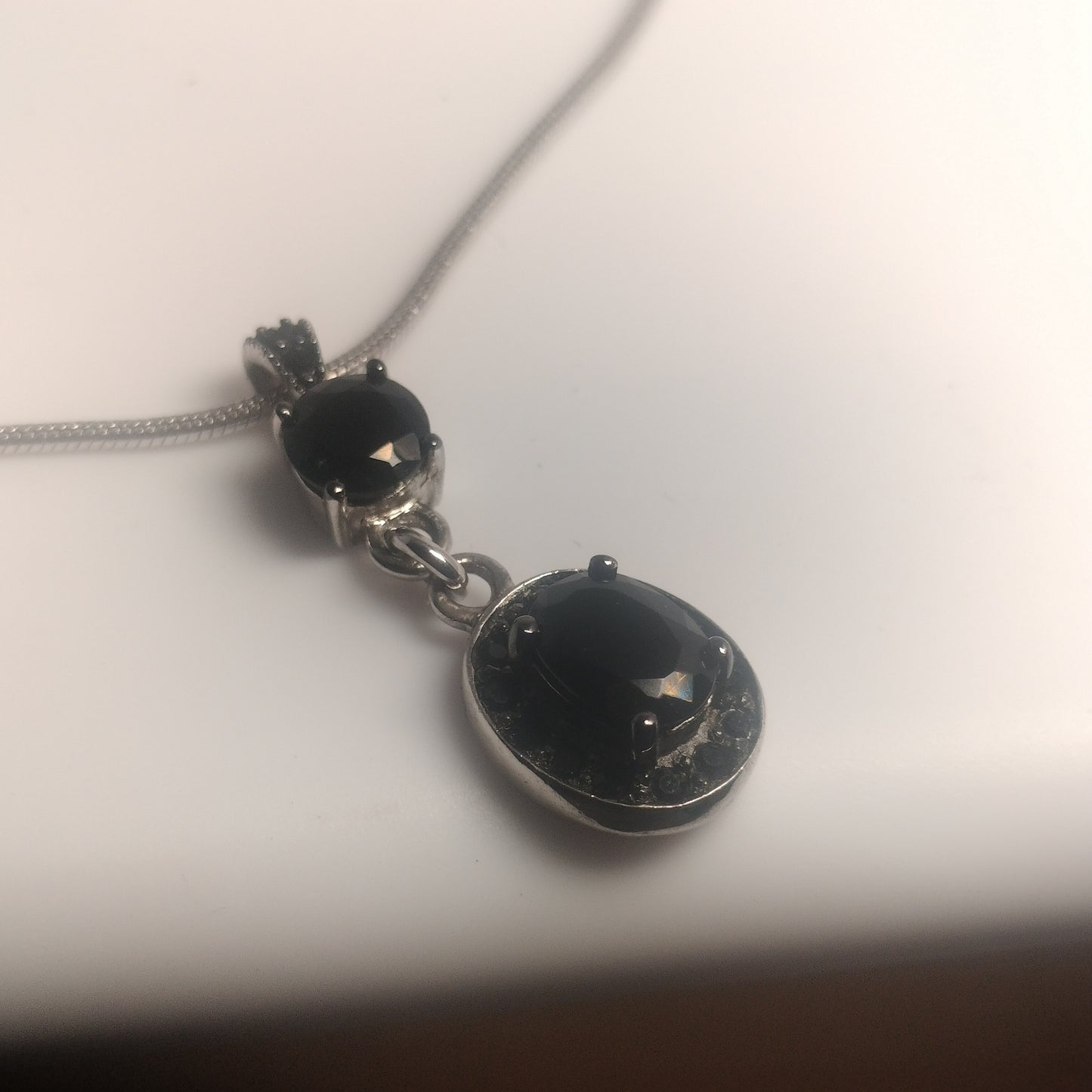 Sterling Silver Cubic Zirconia Pendant and Chain