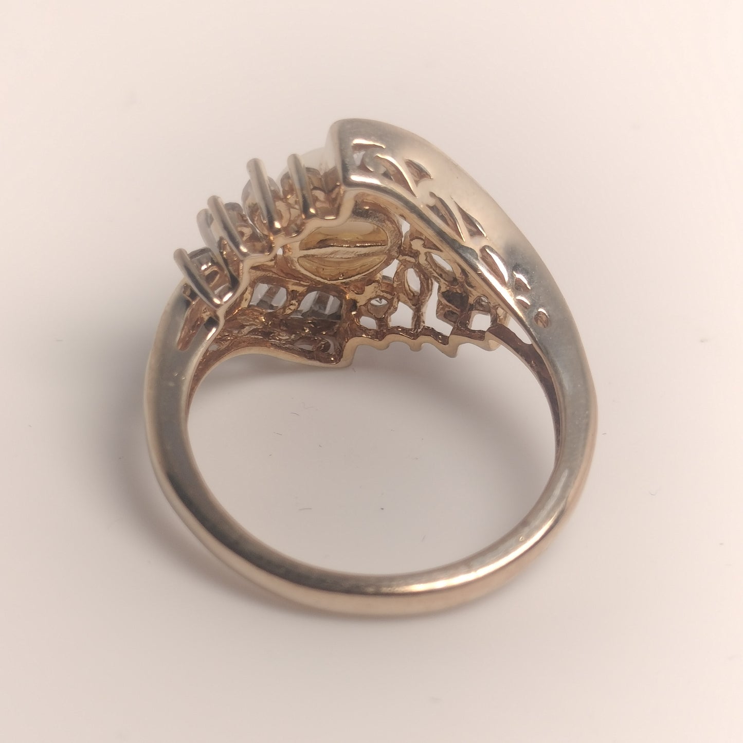 Sterling Silver Pearl and Cubic Zirconia Ring