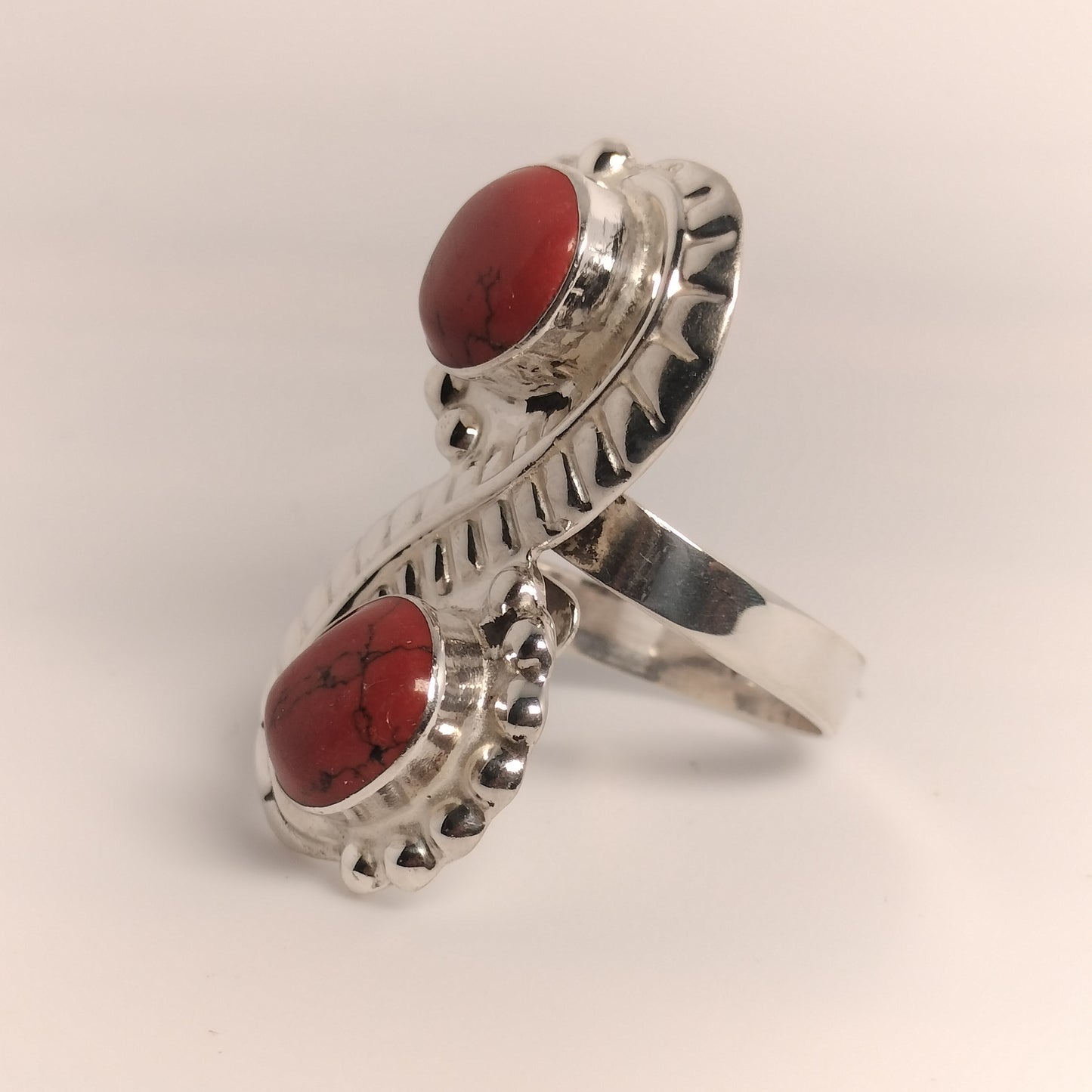 Sterling Silver Red Turquoise Ring