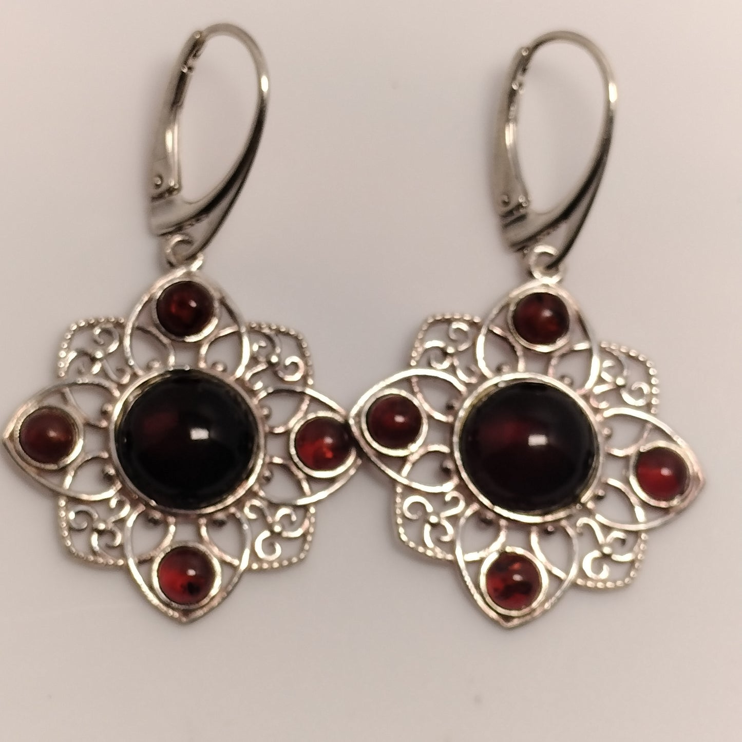Sterling Silver Garnet Earrings