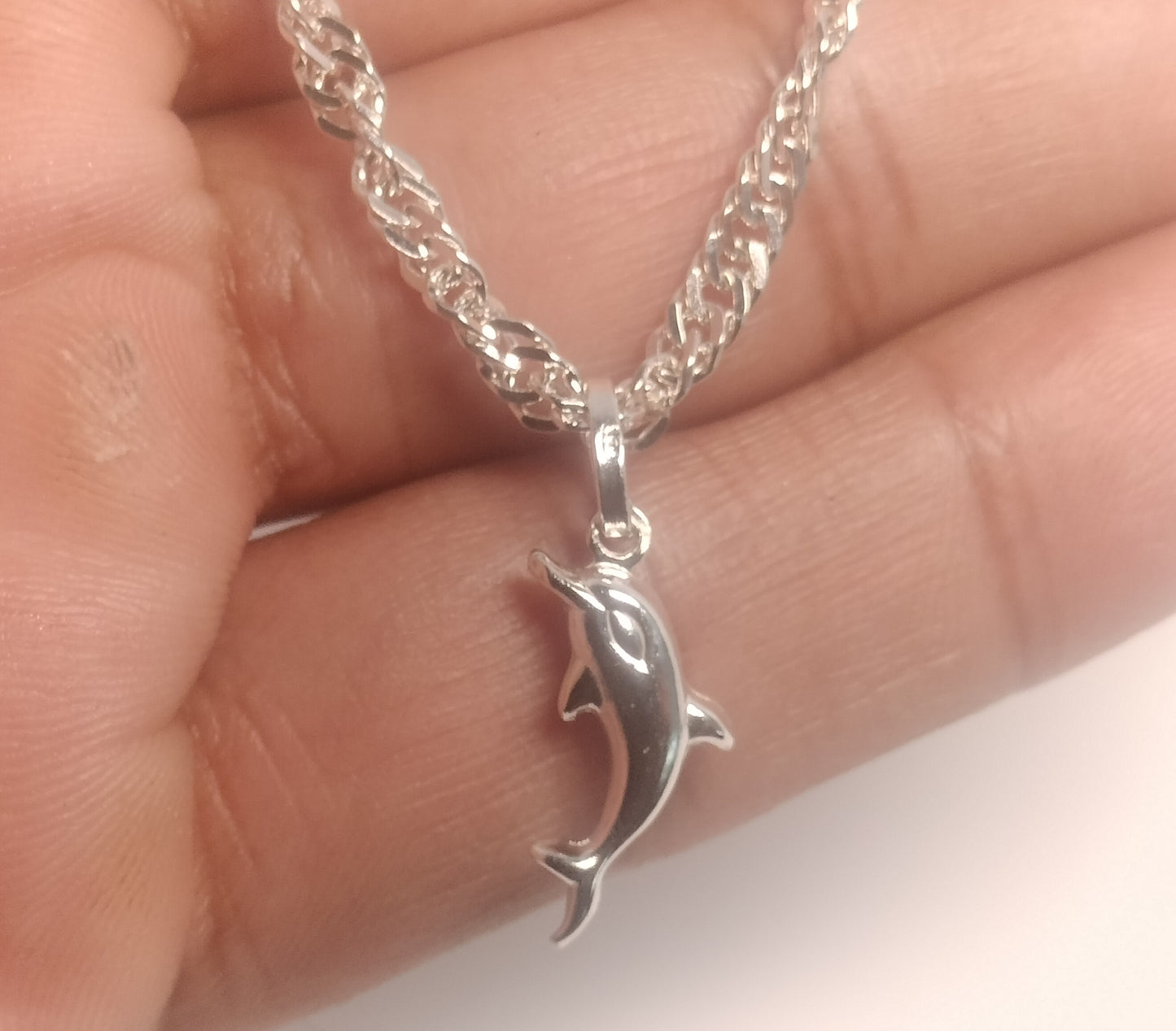 Sterling Silver Dolphin Pendant and chain