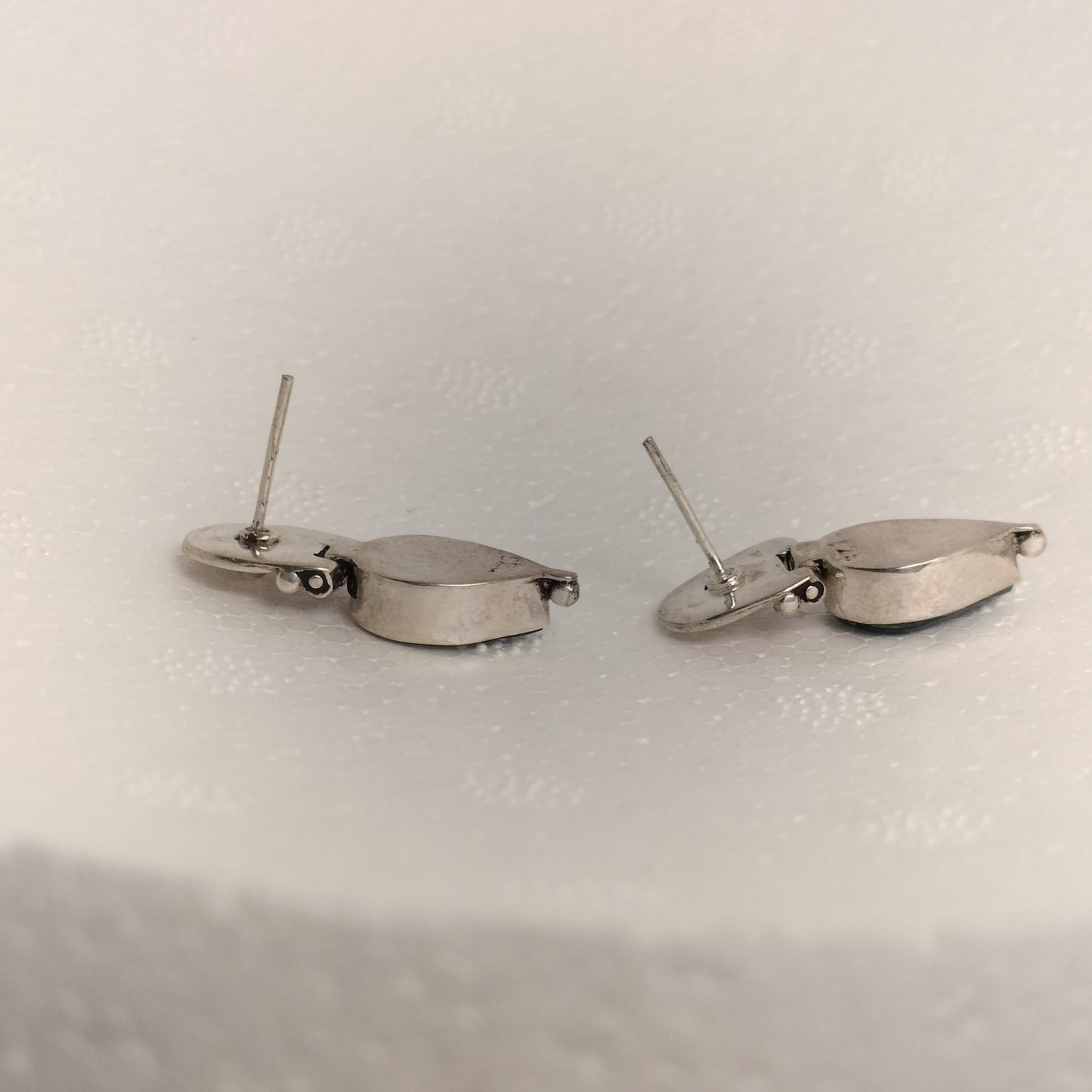 Sterling Silver Blue Agate Earrings