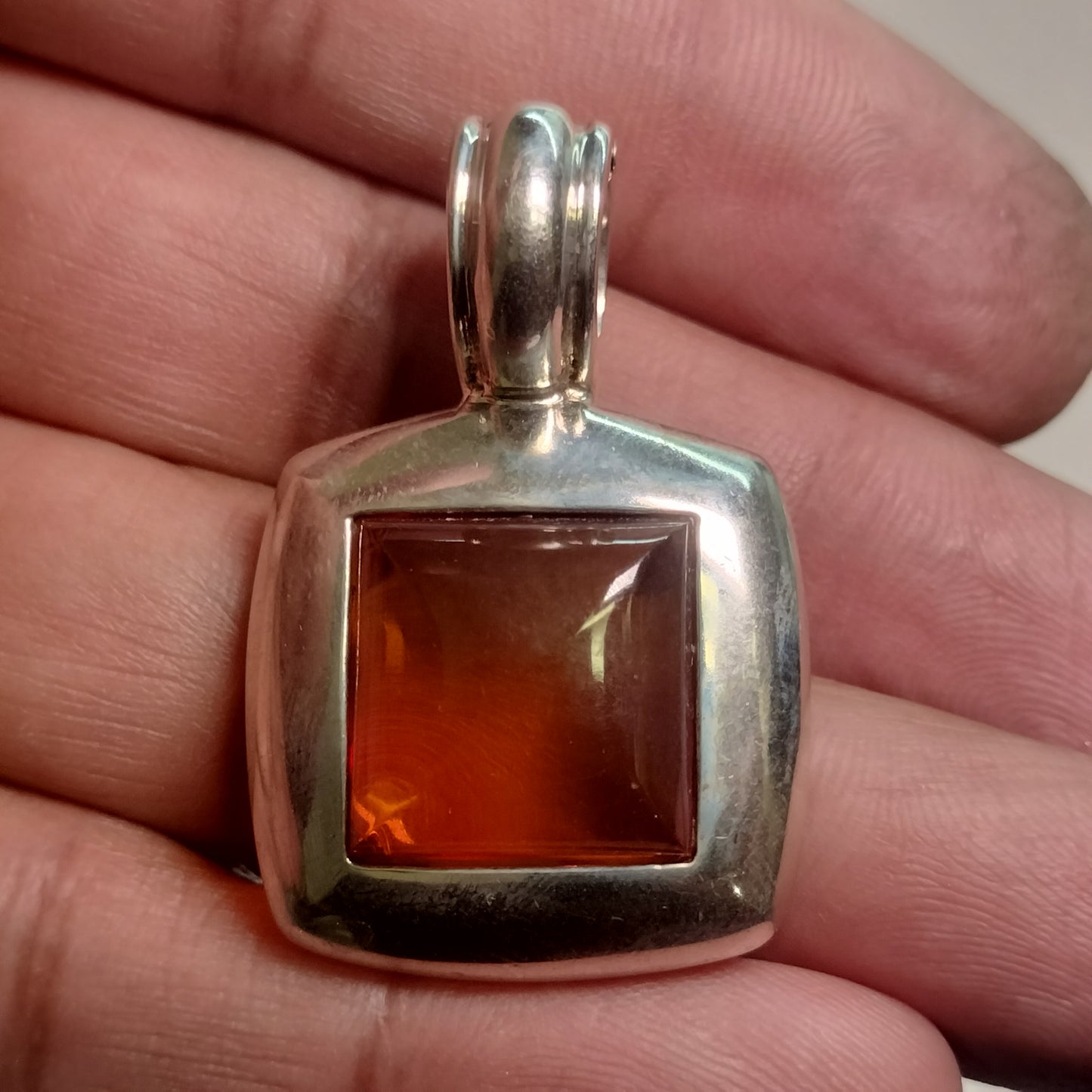 Sterling Silver Amber Pendant