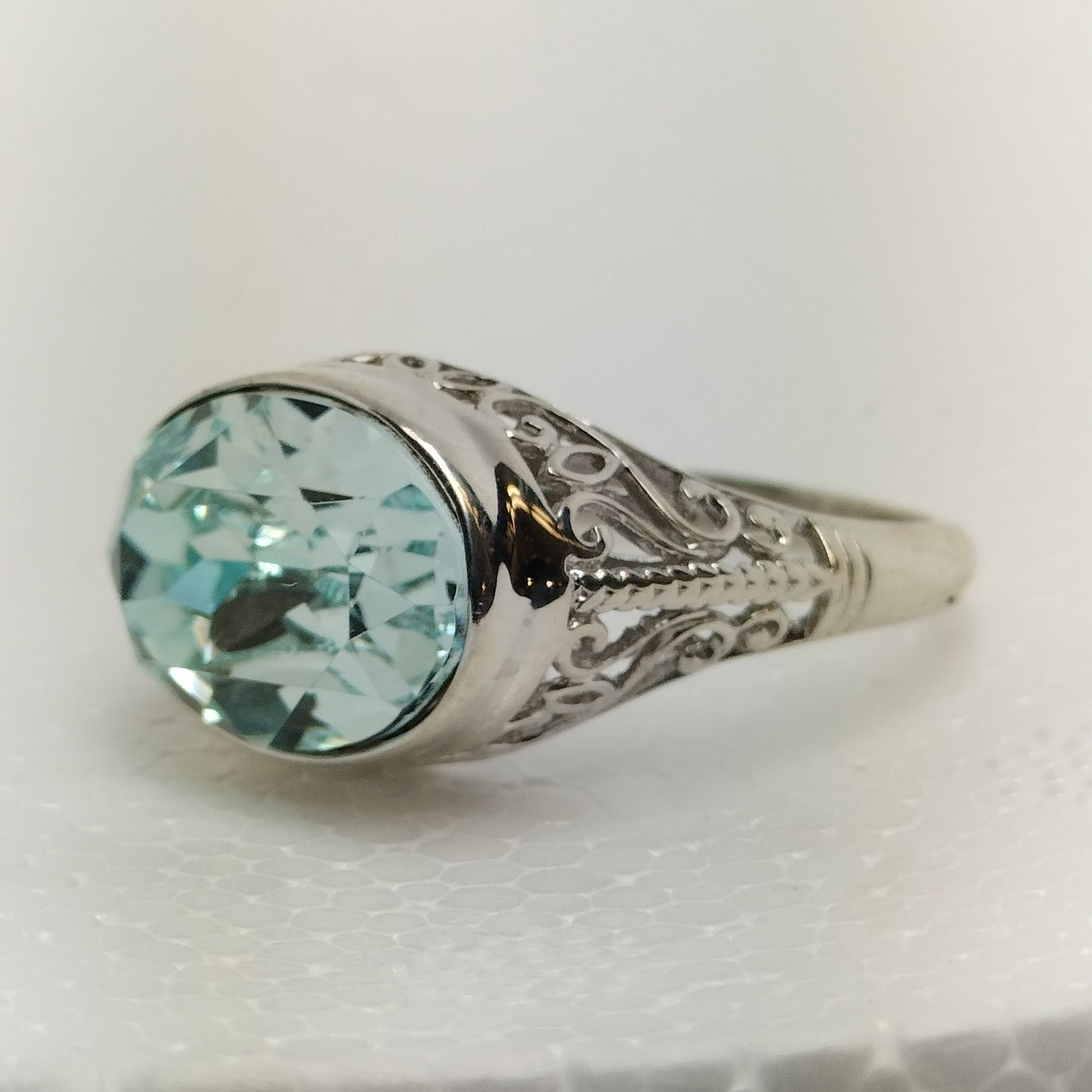 Sterling Silver Aquamarine Ring