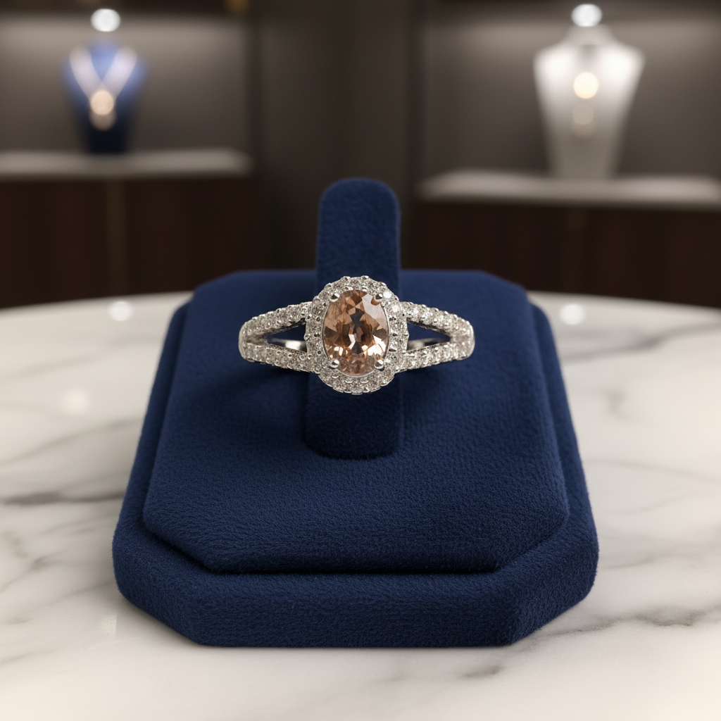 10K Gold Sapphire and Diamond Ring