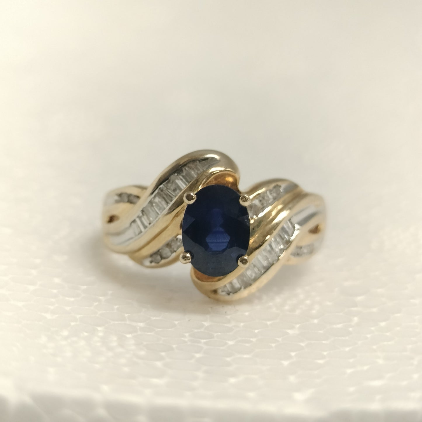 10k Gold Sapphire and Diamond Ring