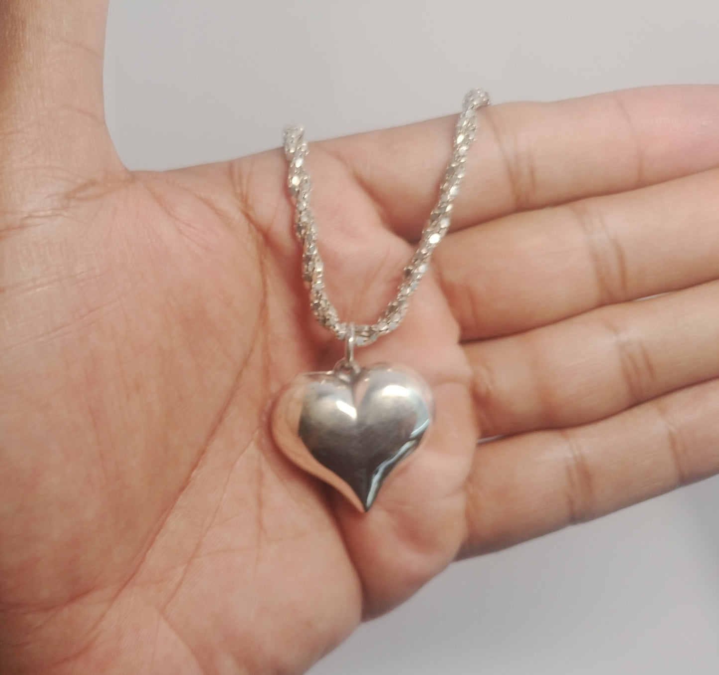 Sterling Silver Heart Pendant and Chain