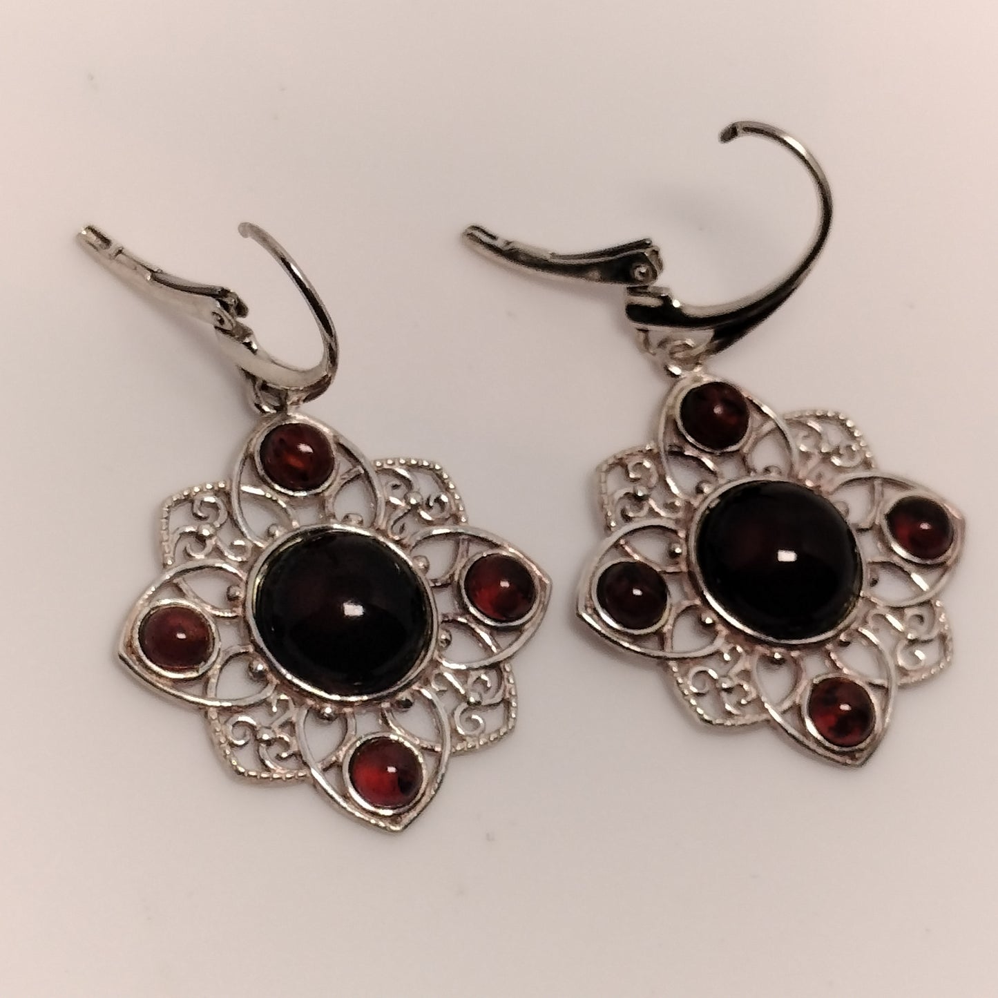 Sterling Silver Garnet Earrings