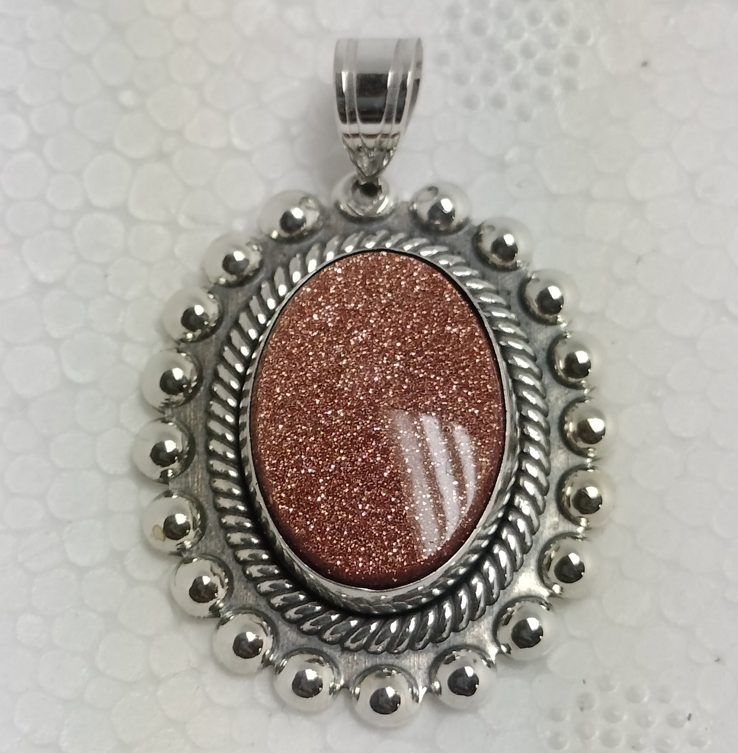 Sterling Silver Goldstone Pendant