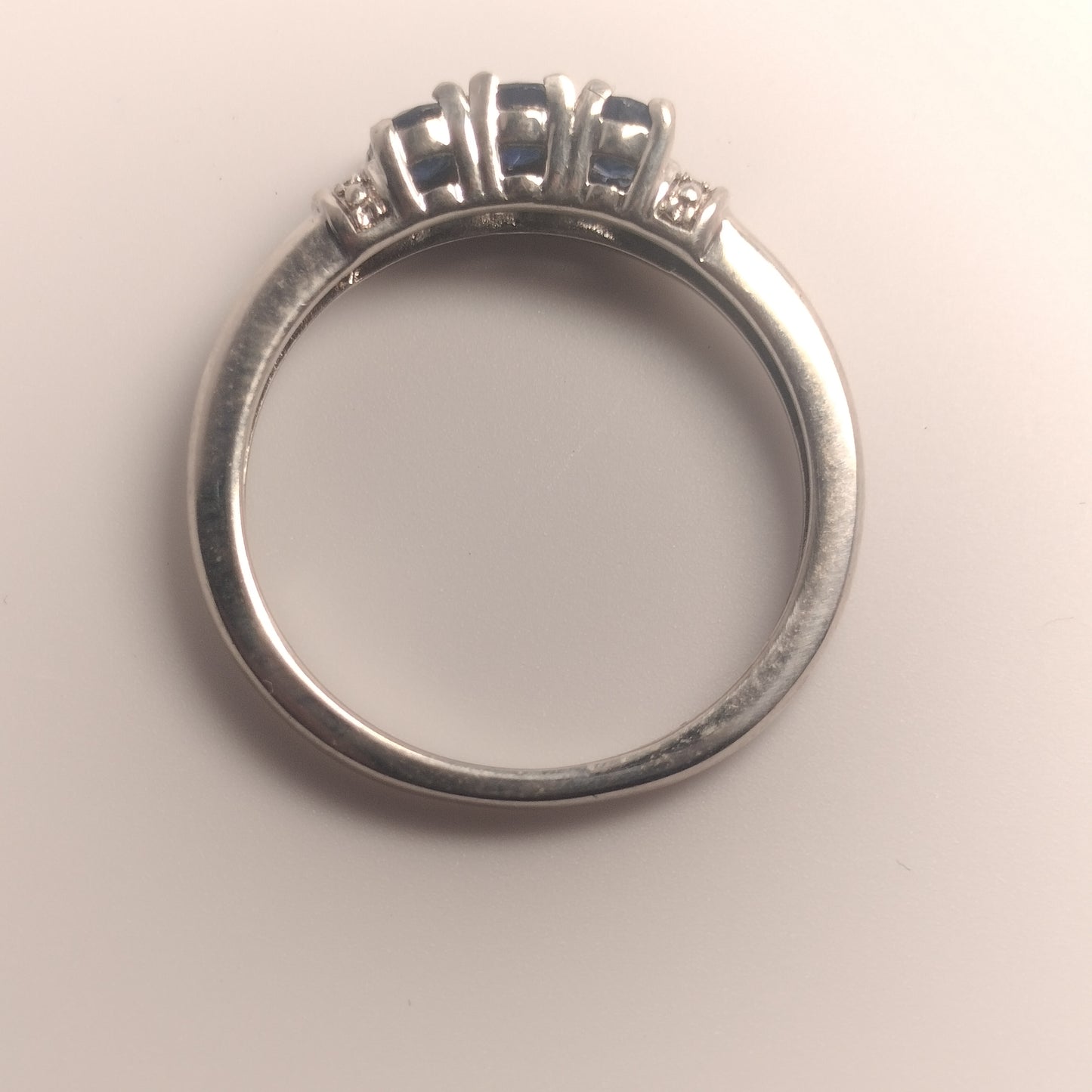 Sterling Silver Sapphire Diamond Ring