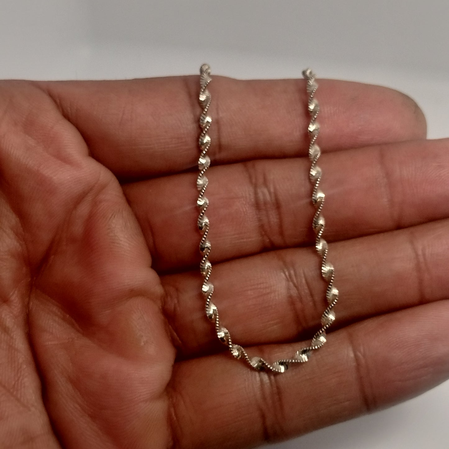 Sterling Silver Twisted herringbone Necklace