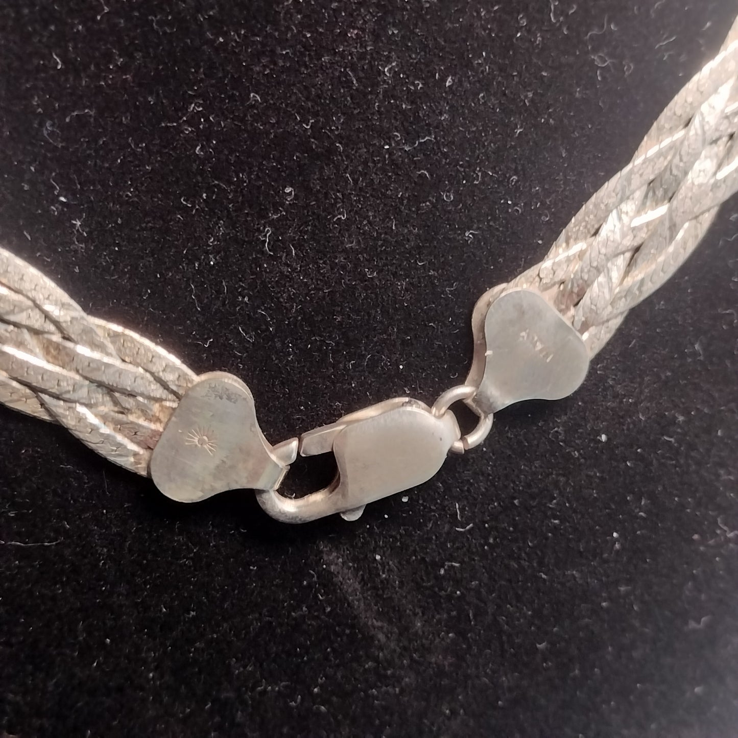 Sterling Silver Braided Herringbone Necklace