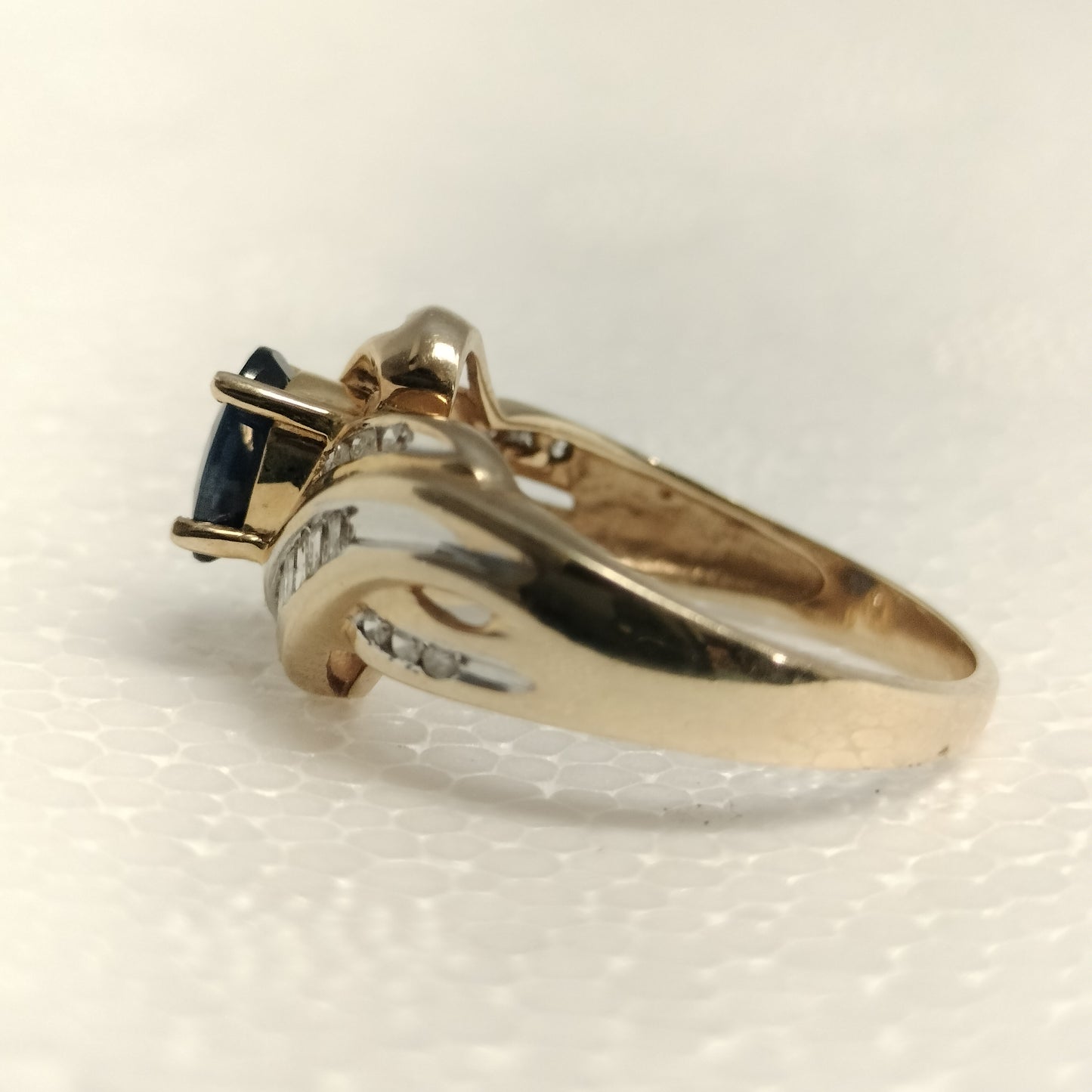 10k Gold Sapphire and Diamond Ring