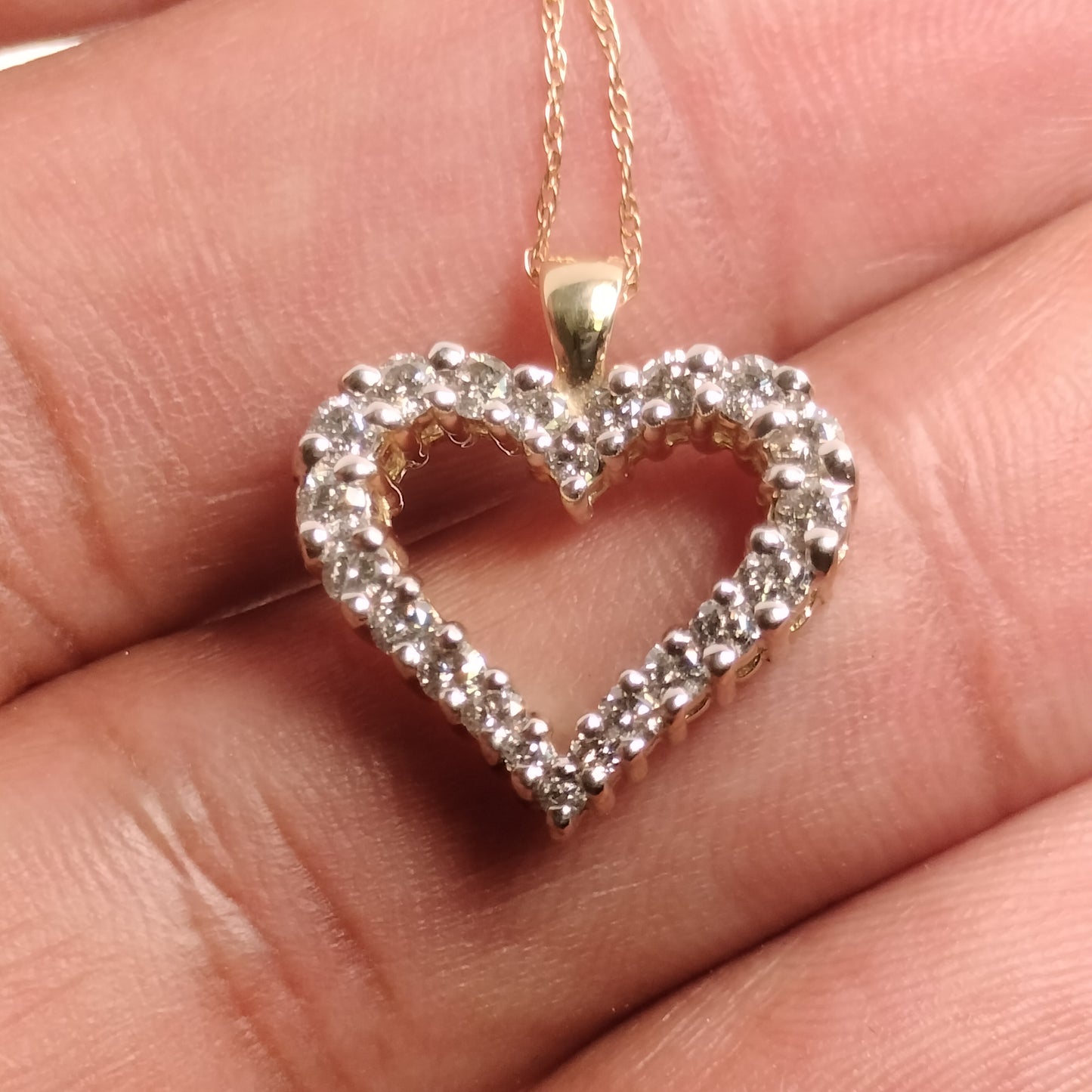 10K Gold Diamond Pendant and Chain